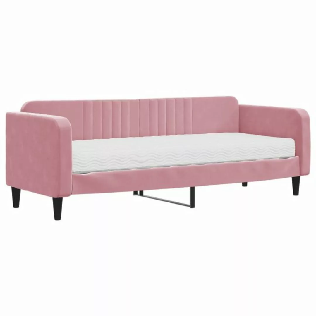 vidaXL Bett Tagesbett mit Matratze Rosa 80x200 cm Samt günstig online kaufen