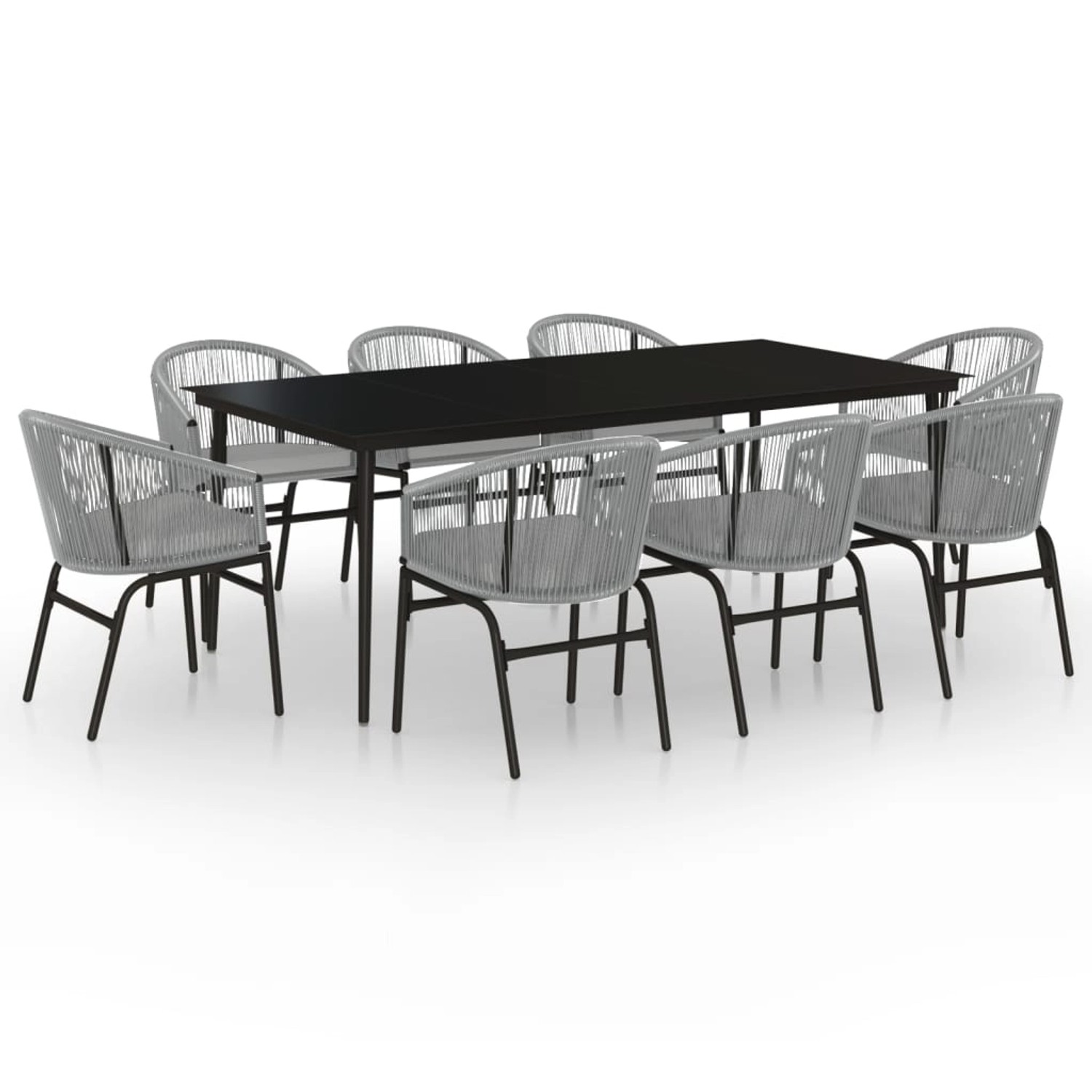 vidaXL 9-Tlg Garten-Essgruppe Grau 3099256 günstig online kaufen