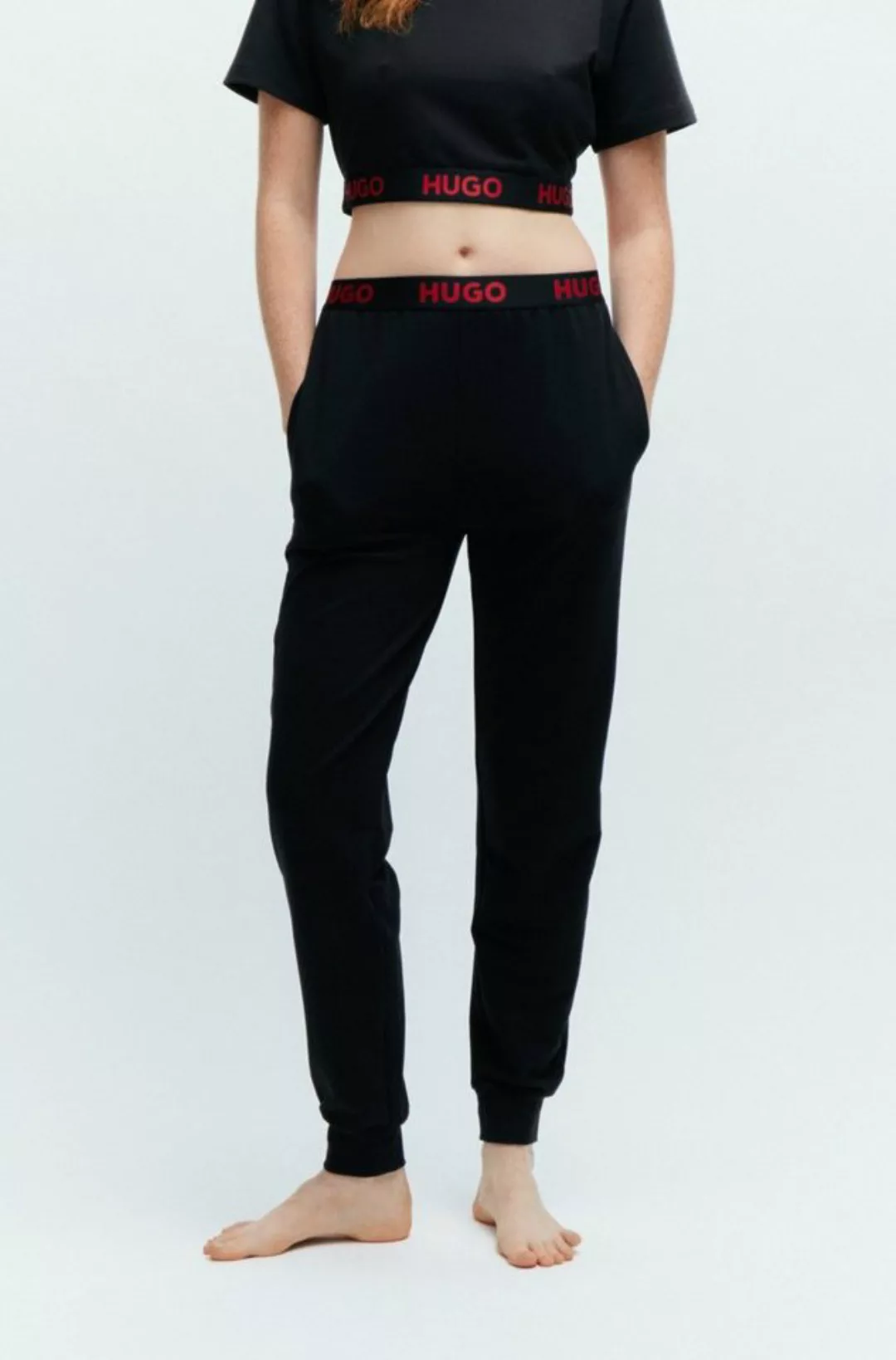 HUGO Jerseyhose SPORTY LOGO_PANTS mit Hugo Logo-Elastikbund günstig online kaufen