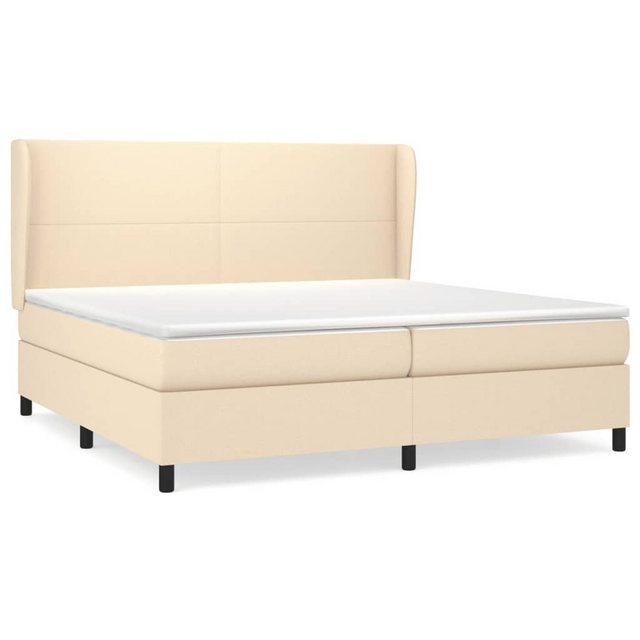 vidaXL Bettgestell Boxspringbett mit Matratze Creme 200x200 cm Stoff Bett B günstig online kaufen