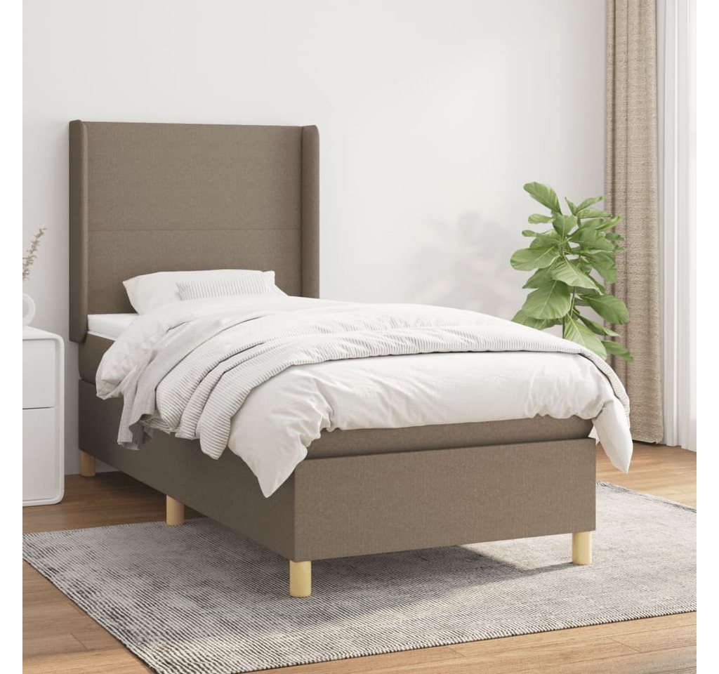 vidaXL Boxspringbett Boxspringbett mit Matratze Taupe 80x200 cm Stoff Bett günstig online kaufen