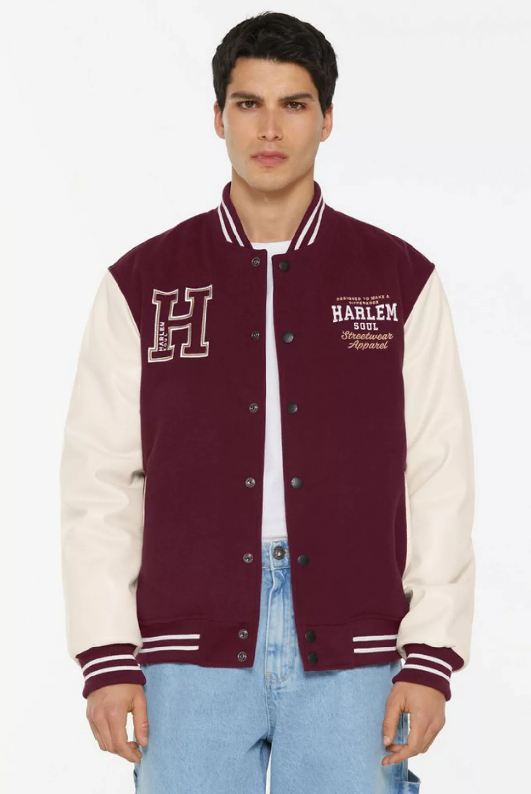 Harlem Soul Collegejacke, ohne Kapuze, mit Stickerei günstig online kaufen