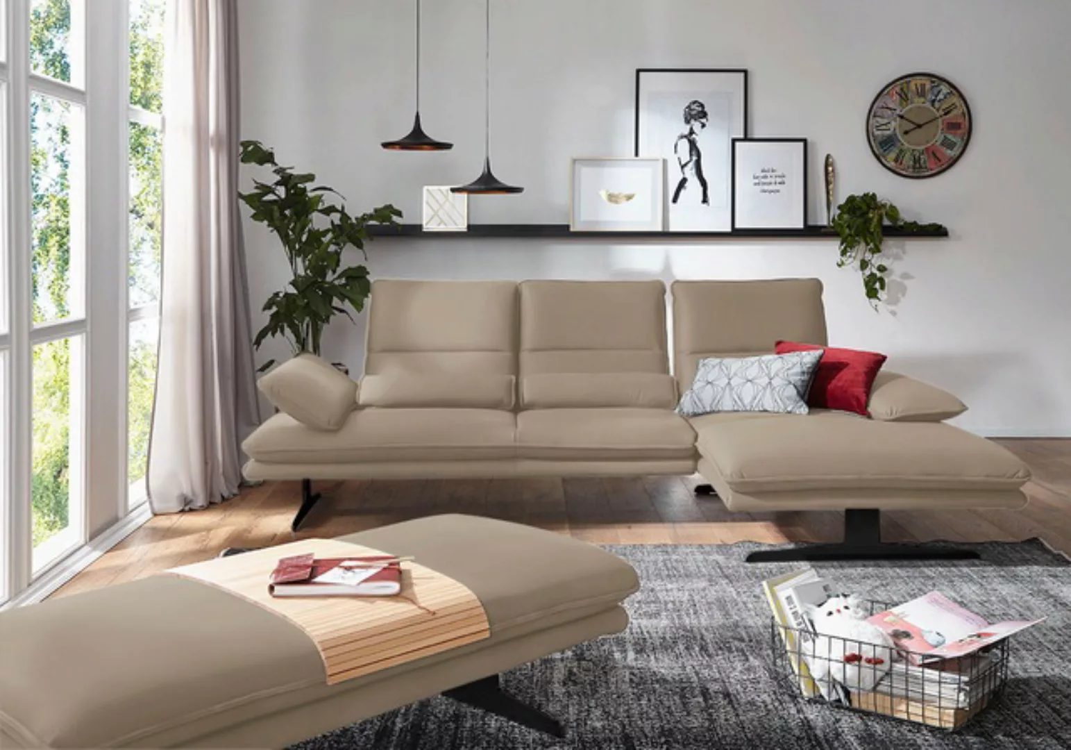 W.SCHILLIG Ecksofa "broadway, Designsofa mit tollem Sitzkomfort, L-Form", S günstig online kaufen