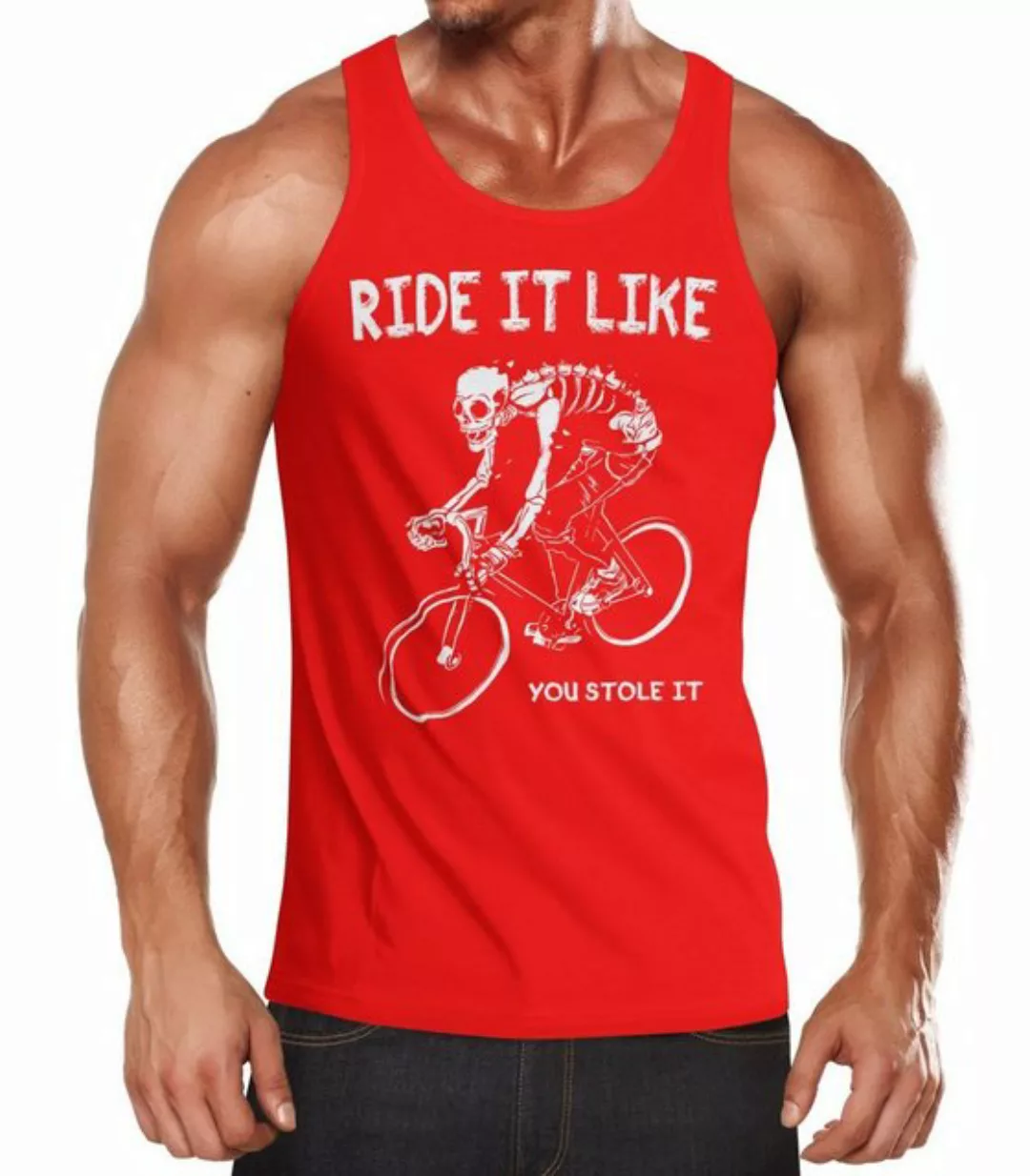 MoonWorks Tanktop Herren Tanktop Rennrad Fahrrad Bike Ride it like you stol günstig online kaufen