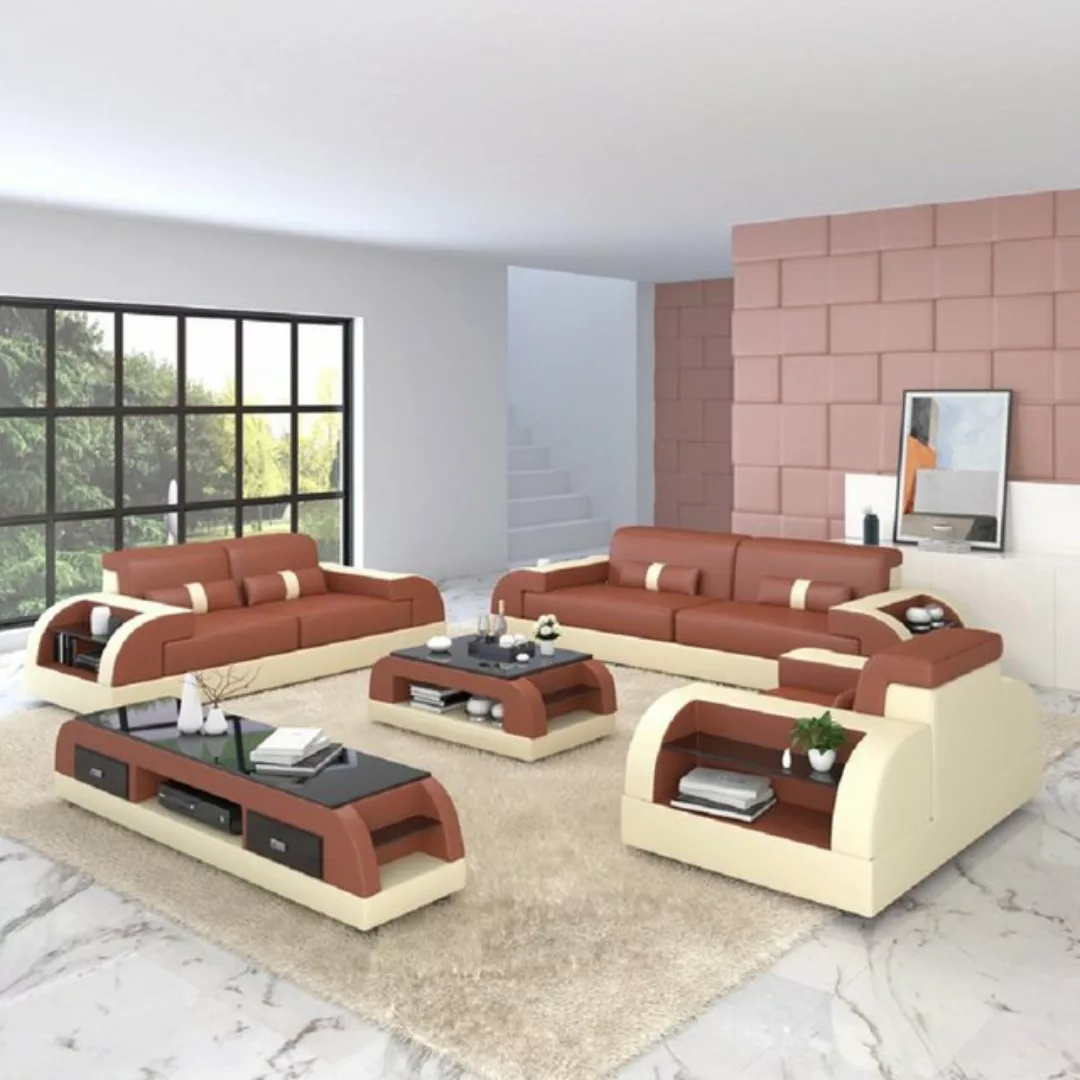 JVmoebel Sofa Sofagarnitur 3+3 Set Design Sofas Polster Couchen Leder, Made günstig online kaufen