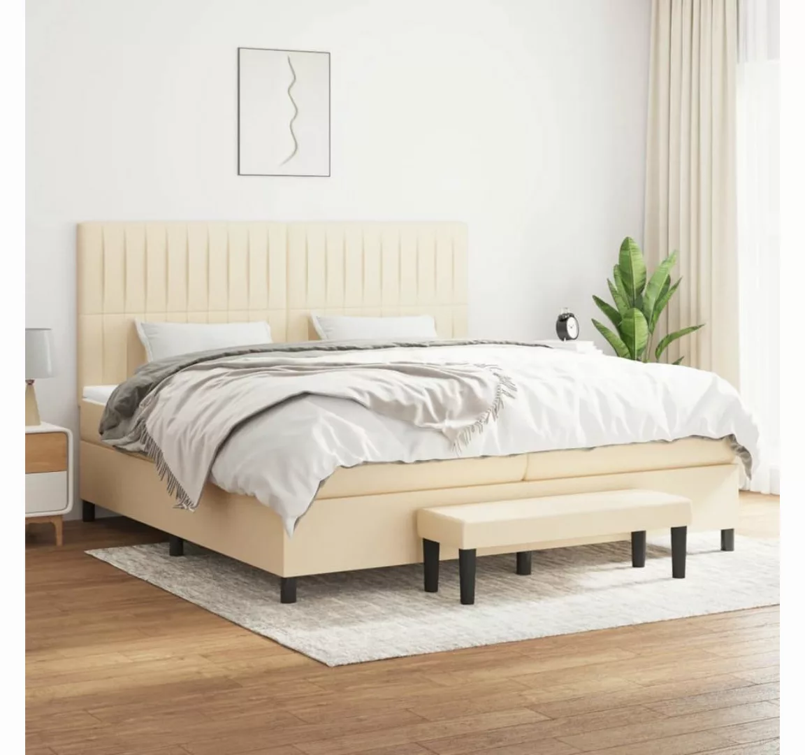 vidaXL Boxspringbett Boxspringbett mit Matratze und Fusshocker Stoff (200 x günstig online kaufen