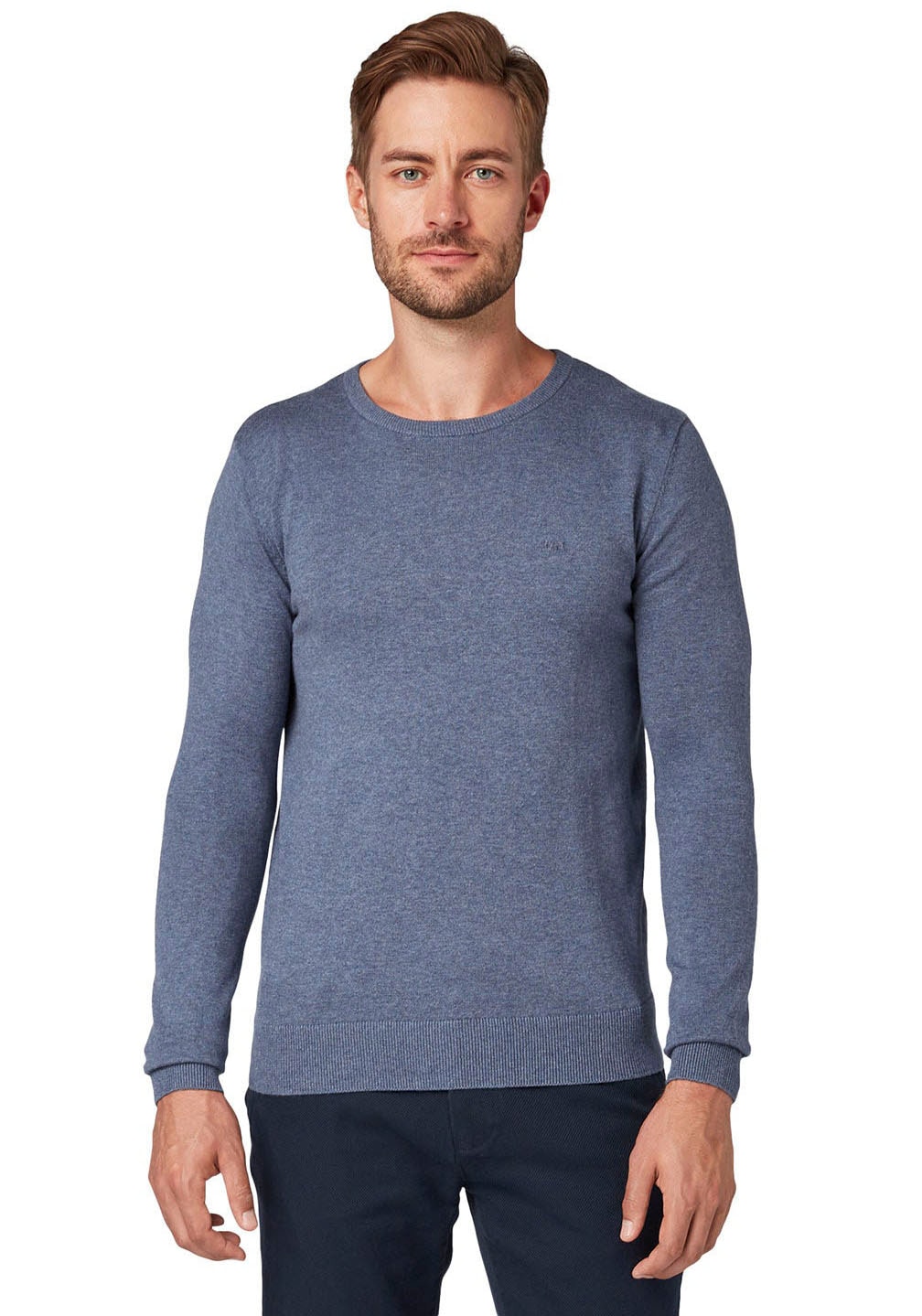 TOM TAILOR Strickpullover Strickpullover Melange Basic mit 100% Baumwolle günstig online kaufen