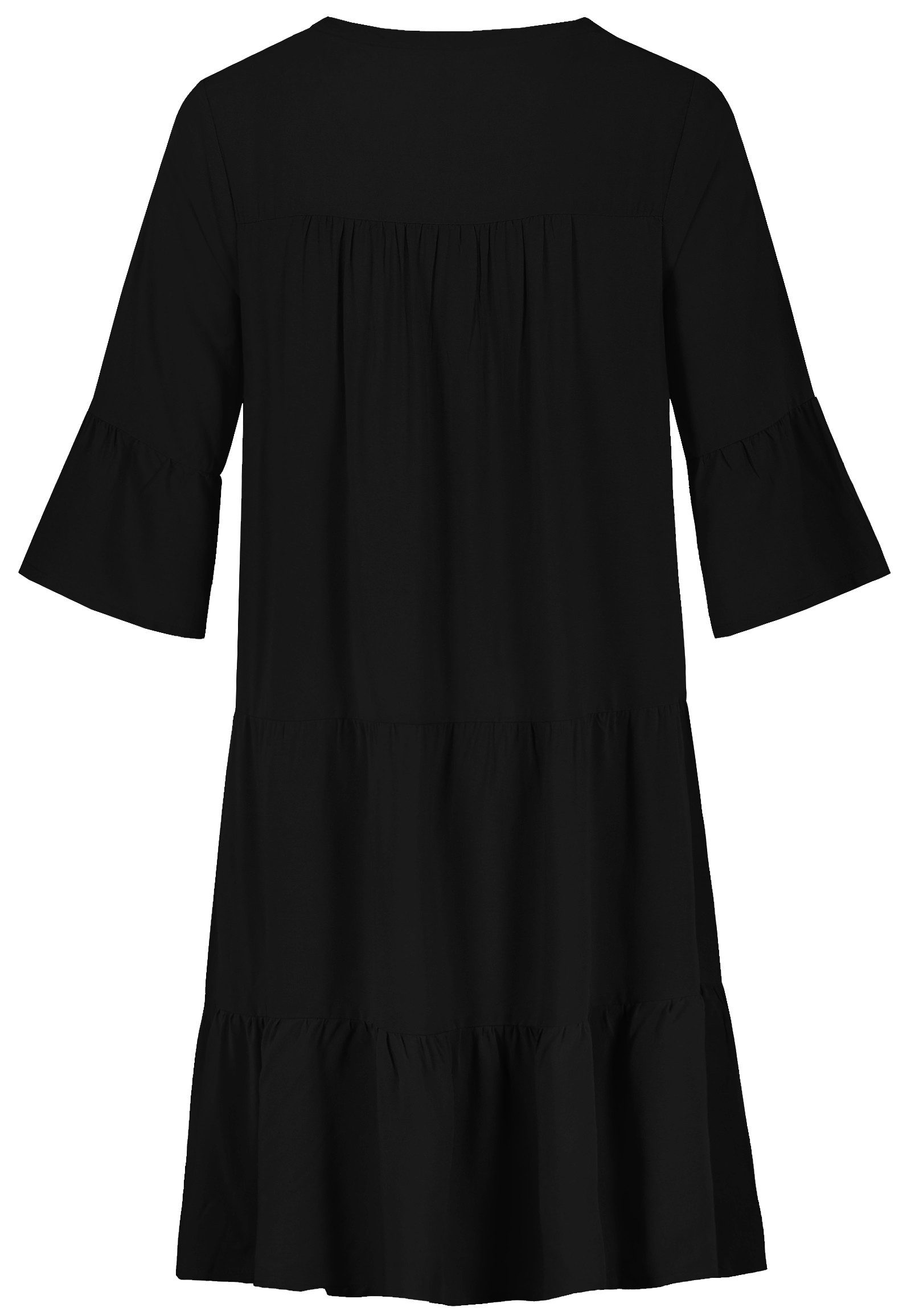 SUBLEVEL Shirtkleid V-Ausschnitt, 3/4-Ärmel, Volant-Saum, lockerer günstig online kaufen