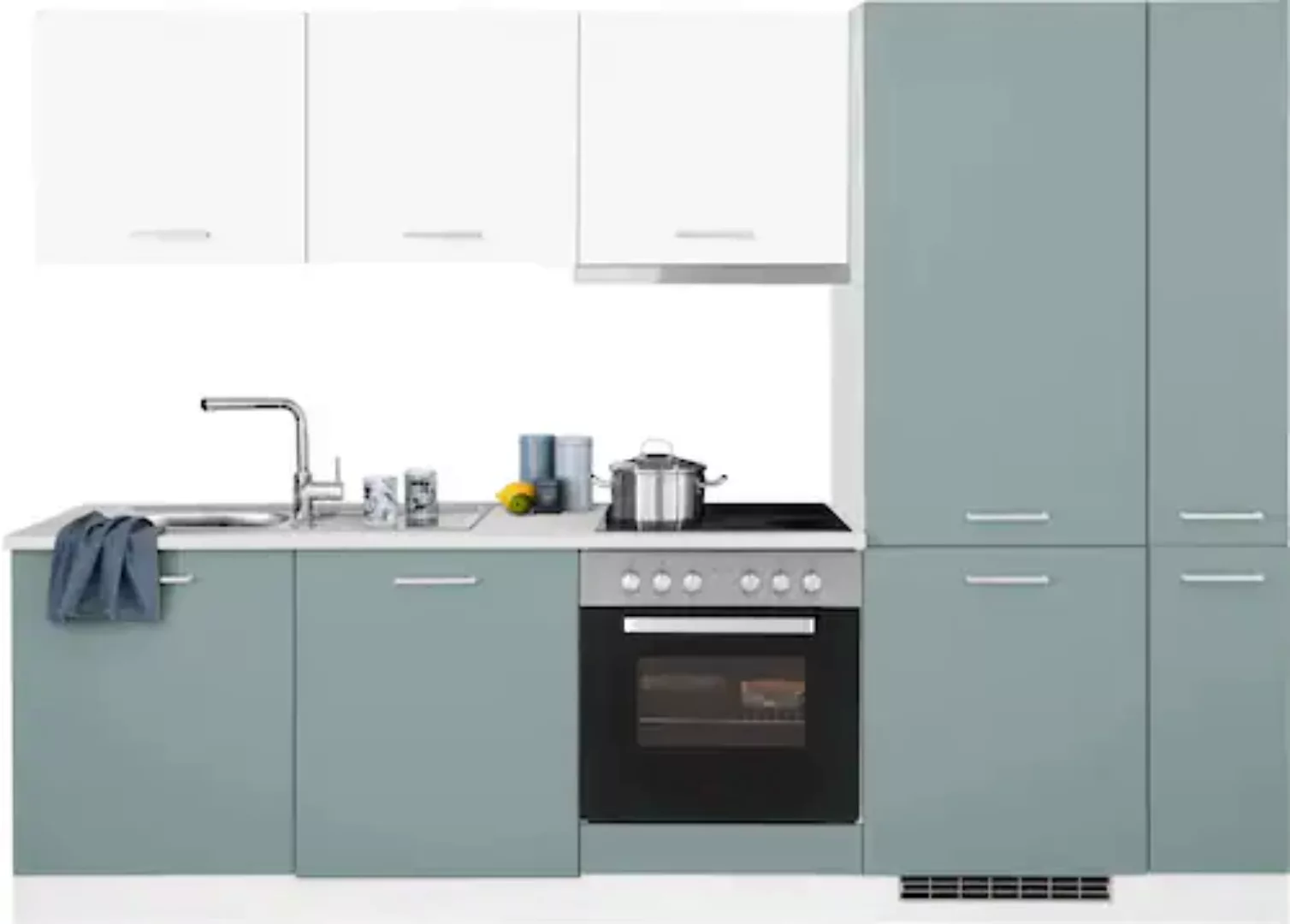 HELD MÖBEL Küchenzeile "Visby", mit E-Geräte, 270 cm, inkl. Kühl/Gefrierkom günstig online kaufen