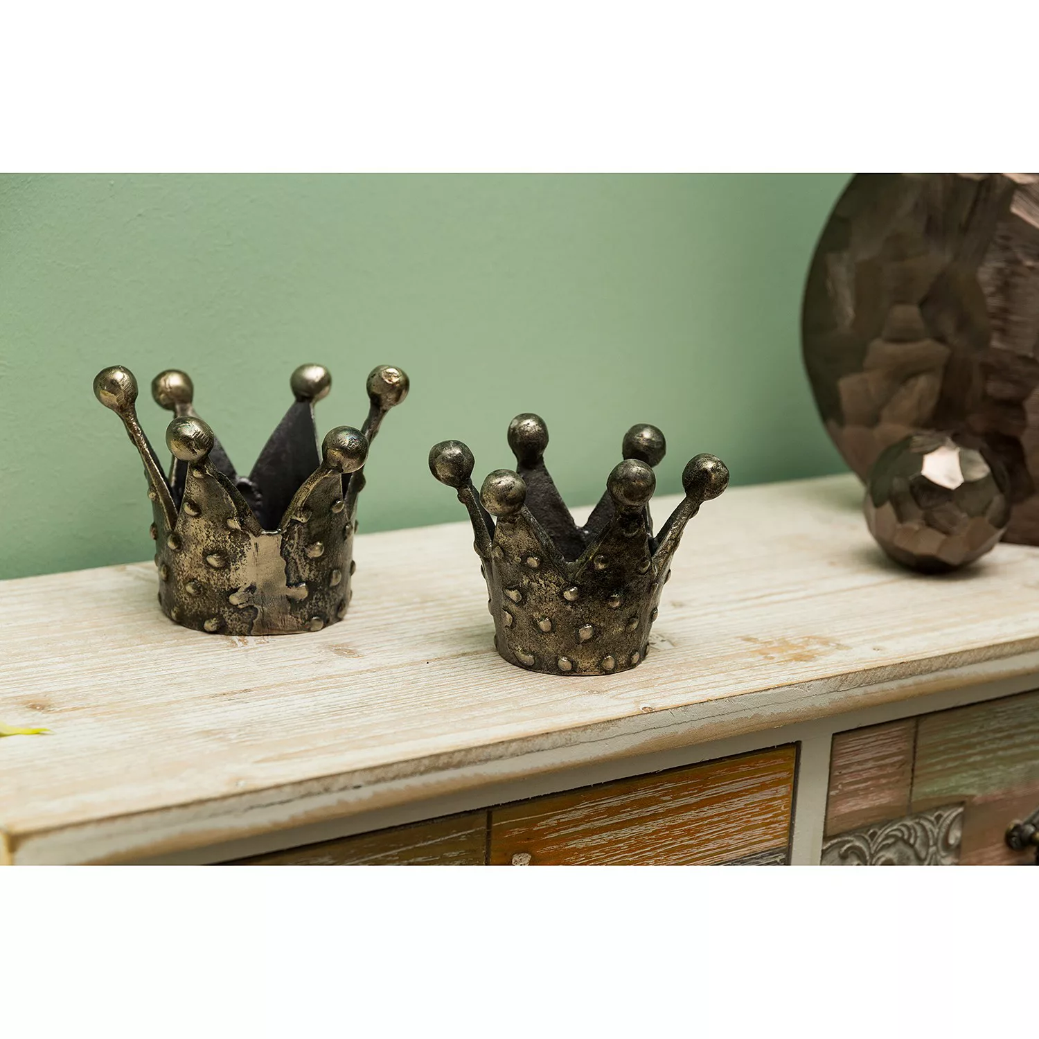 home24 Teelichthalter Crowns (2-teilig) günstig online kaufen