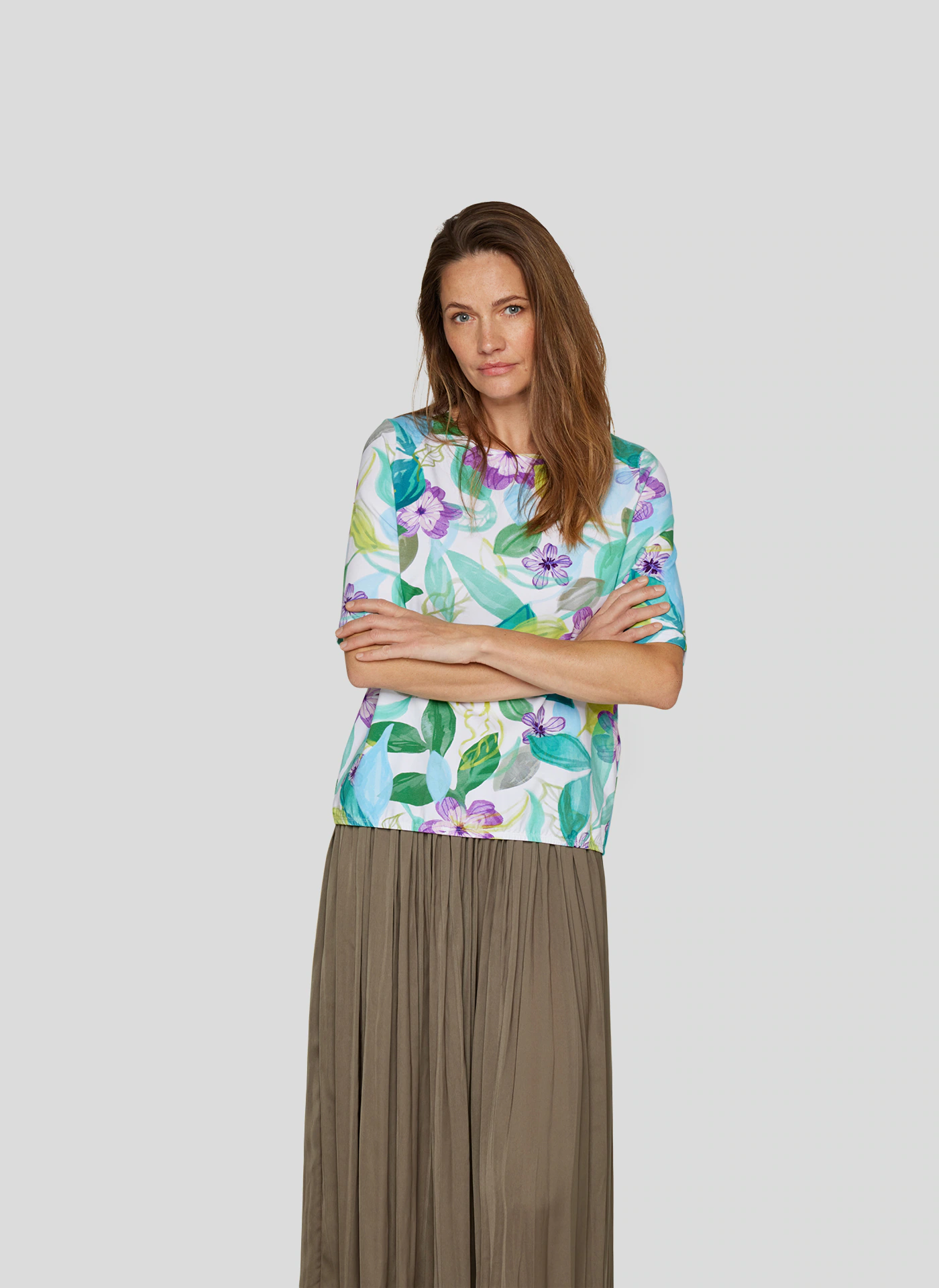 Rabe Kurzarmshirt mit floralem Muster günstig online kaufen