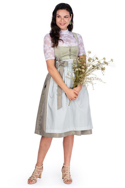 Spieth & Wensky Dirndl Samt Dirndl 2tlg. - DOREEN - mintgrün günstig online kaufen