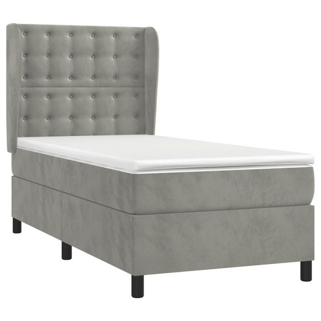 vidaXL Boxspringbett Boxspringbett mit Matratze Hellgrau 90x190 cm Samt Bet günstig online kaufen