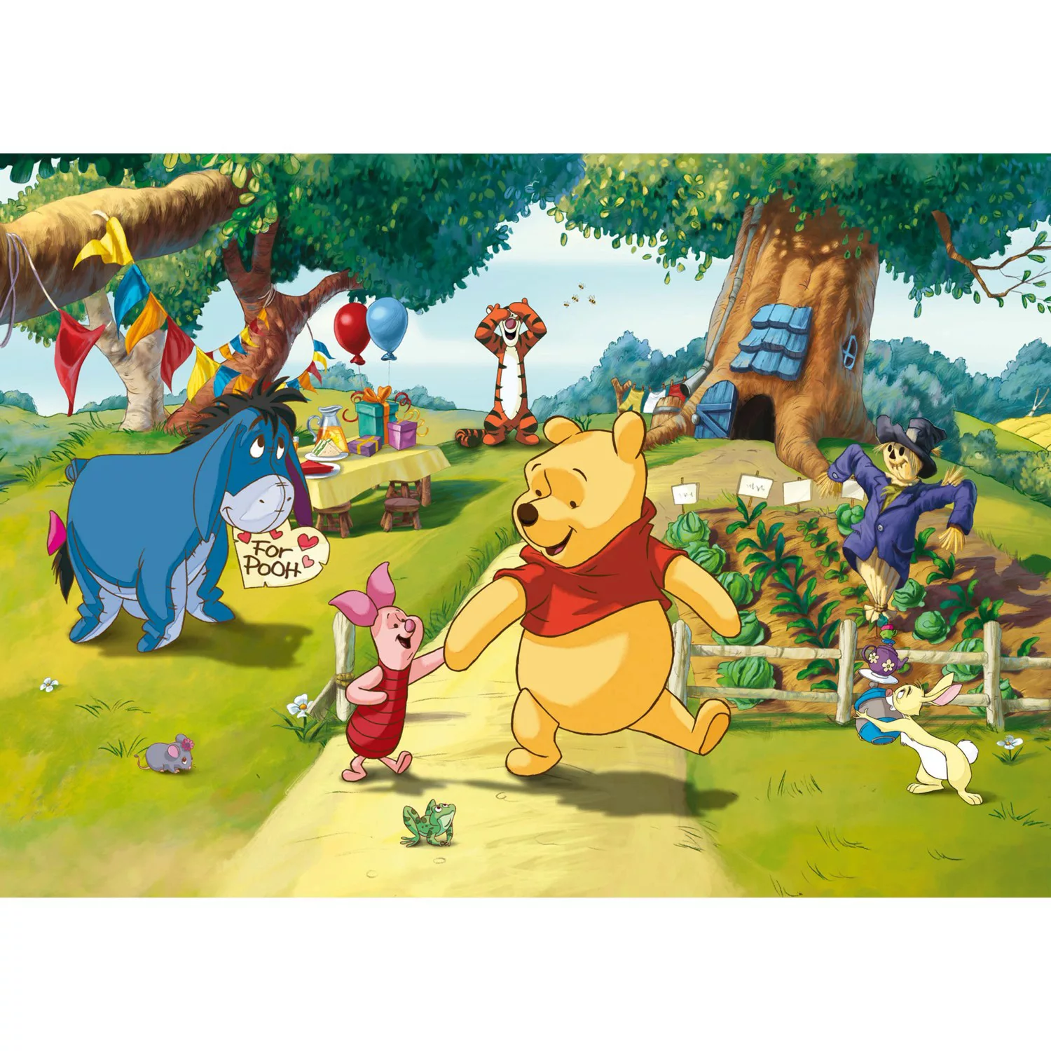 Disney Fototapete Pu Der Bär Gelb Grün und Blau 255 x 180 cm 600352 günstig online kaufen