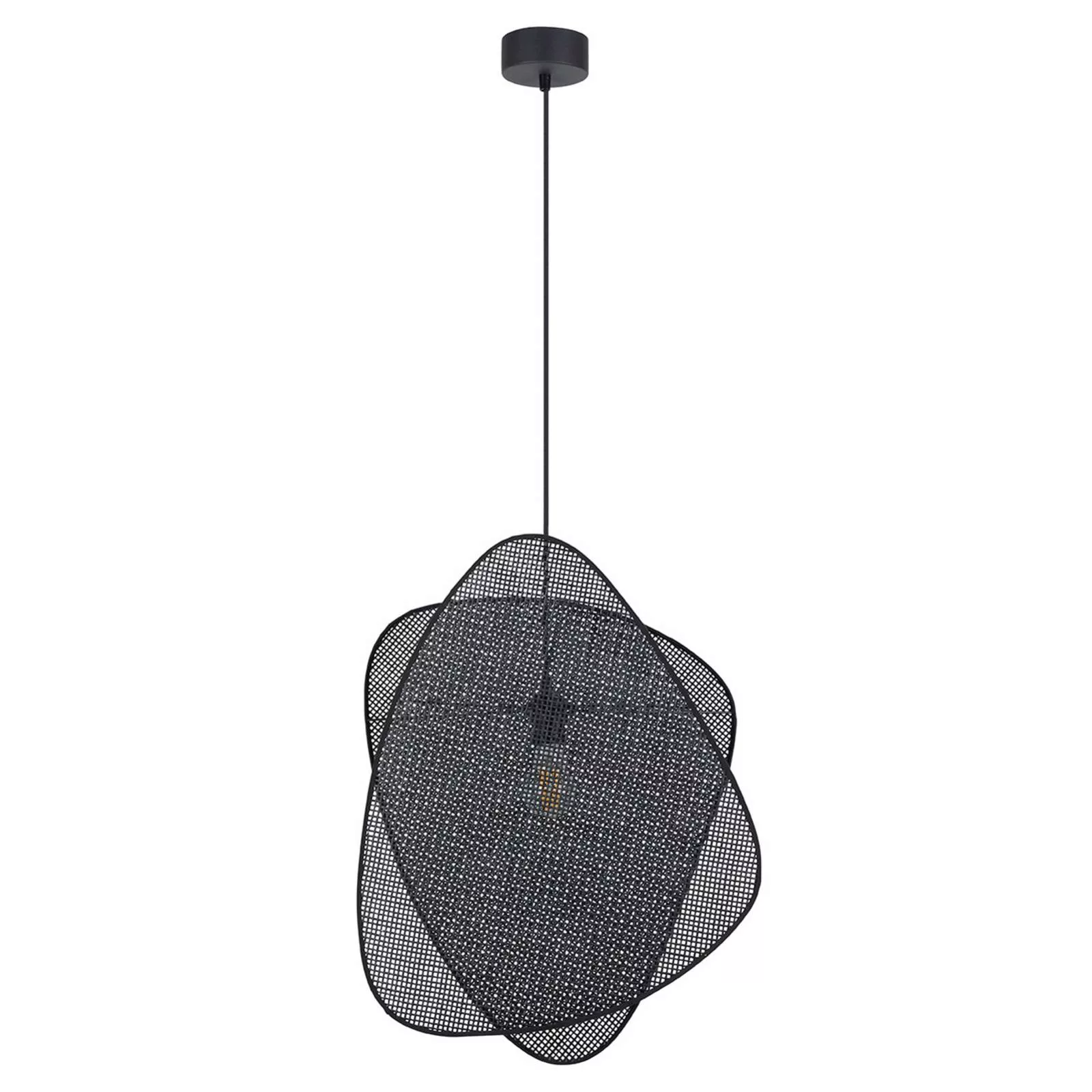 MARKET SET Hängeleuchte Screen S, 58 cm, schwarz, Rattan günstig online kaufen