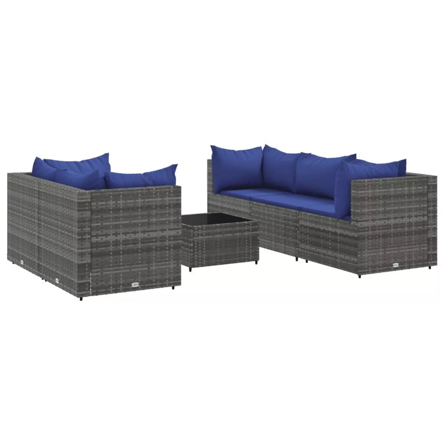 vidaXL 6-tlg Garten-Lounge-Set mit Kissen Grau Poly Rattan Modell 73 günstig online kaufen