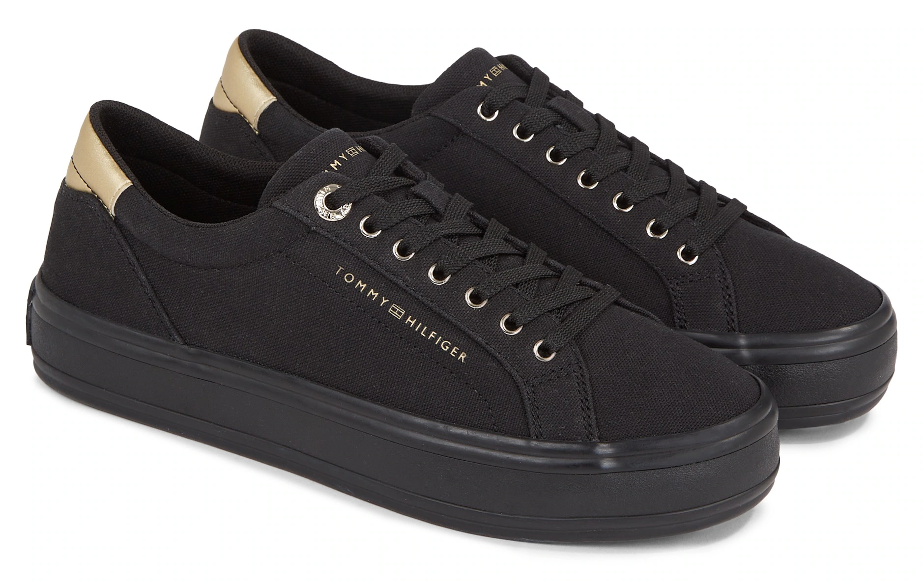 Tommy Hilfiger Plateausneaker "ESSENTIAL VULC CANVAS SNEAKER", Kontrastbesa günstig online kaufen