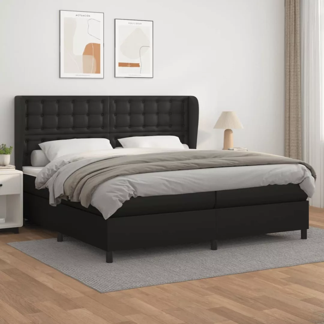 Vidaxl Boxspringbett Mit Matratze Schwarz 200x200 Cm Kunstleder günstig online kaufen