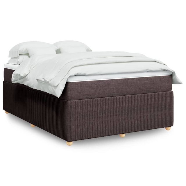 vidaXL Boxspringbett, Boxspringbett mit Matratze Dunkelbraun 160x200 cm Sto günstig online kaufen