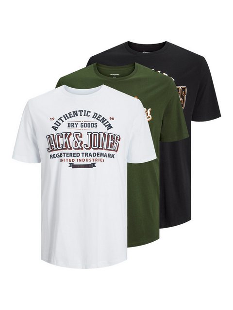 Jack & Jones PlusSize Rundhalsshirt JJELOGO TEE SS NECK 2COLAW24 3P KMP PLS günstig online kaufen