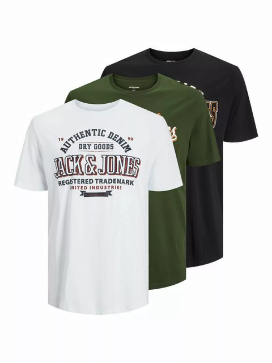 Jack & Jones PlusSize Rundhalsshirt JJELOGO TEE SS NECK 2COLAW24 3P KMP PLS günstig online kaufen