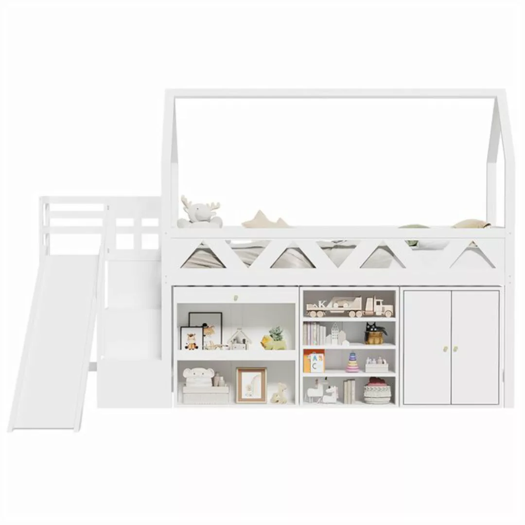 Sweiko Einzelbett Kinderbett, multifunktionales Kinderbett (mit Rutsche und günstig online kaufen