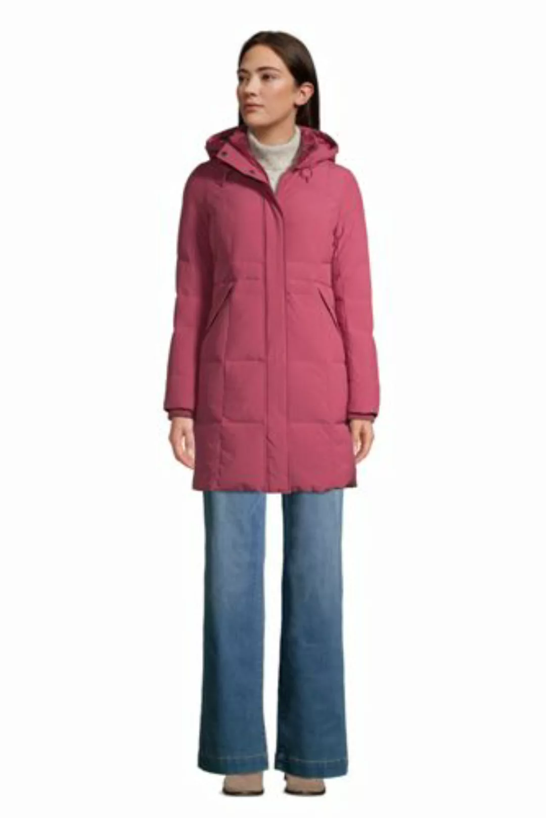 Daunenmantel mit Kapuze und Stretch, Damen, Größe: 48-50 Normal, Pink, by L günstig online kaufen