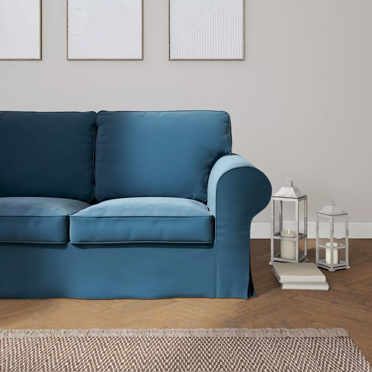 Bezug für Ektorp 2-Sitzer Sofa nicht ausklappbar, blau, Sofabezug für  Ekto günstig online kaufen