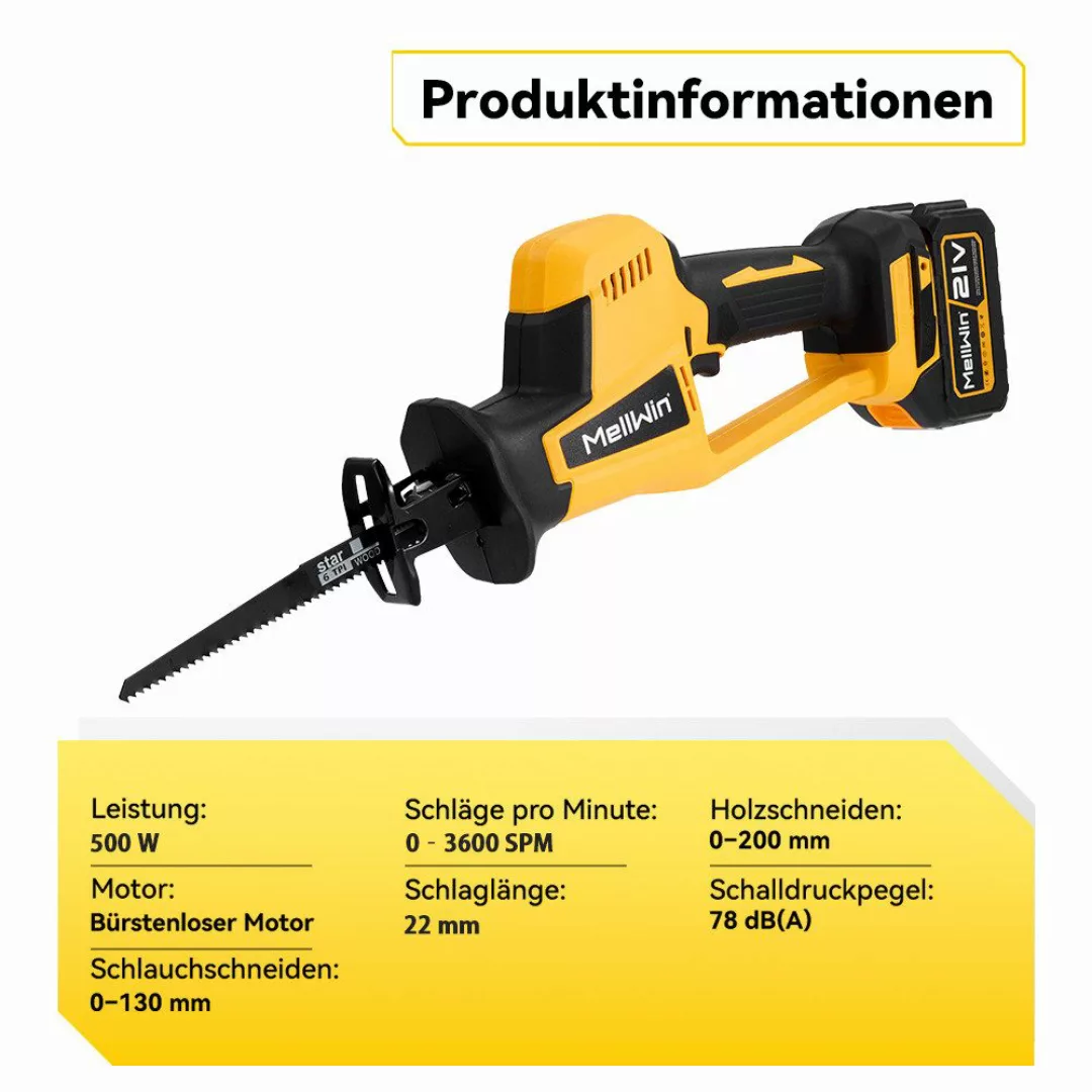 ONEVAN Akku-Säbelsäge 22mm Hublänge 3600 SPM günstig online kaufen