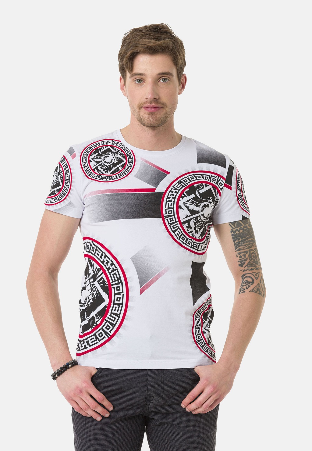 Cipo & Baxx T-Shirt "T-Shirt", Frontprint mit verschiedenen Elementen günstig online kaufen