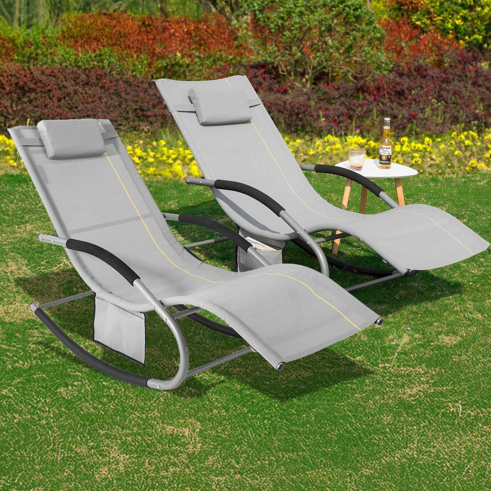 SoBuy Gartenliege OGS28x2, 2 st, Sonnenliege günstig online kaufen