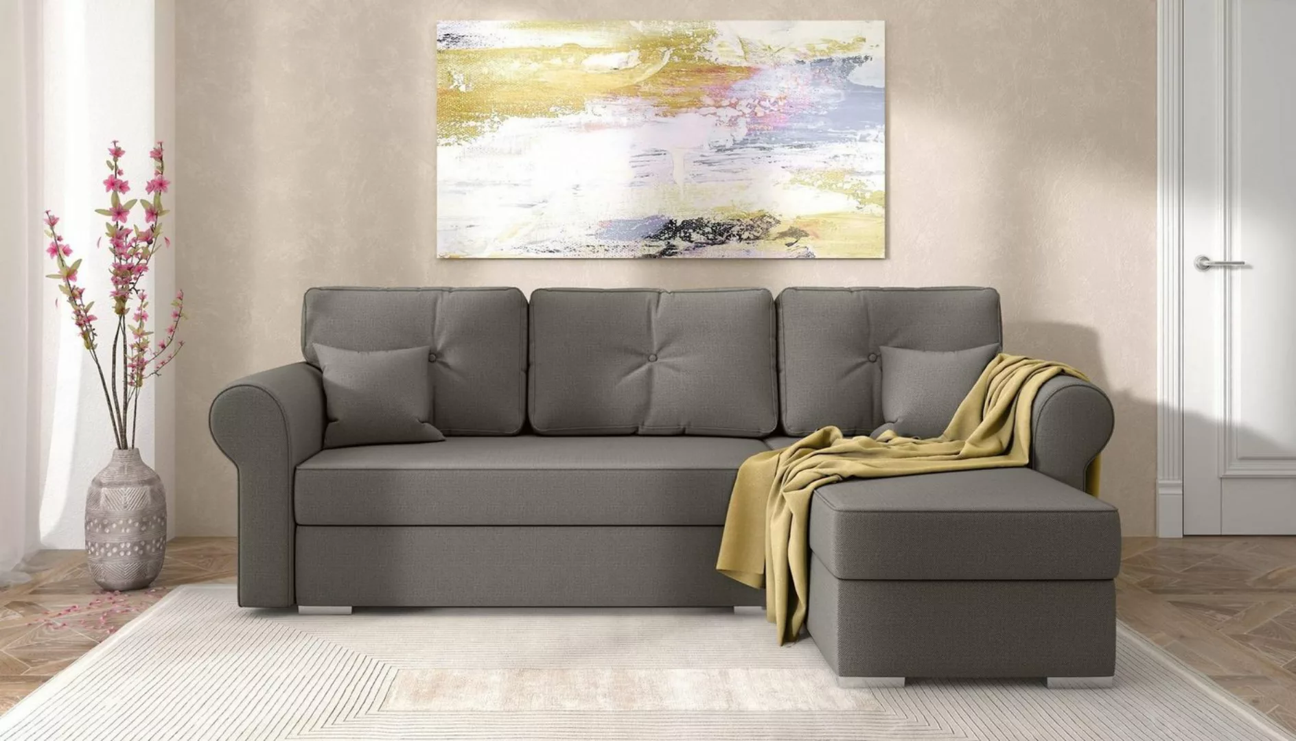 Stylefy Ecksofa Ofanto, L-Form, Eckcouch, Kissen günstig online kaufen