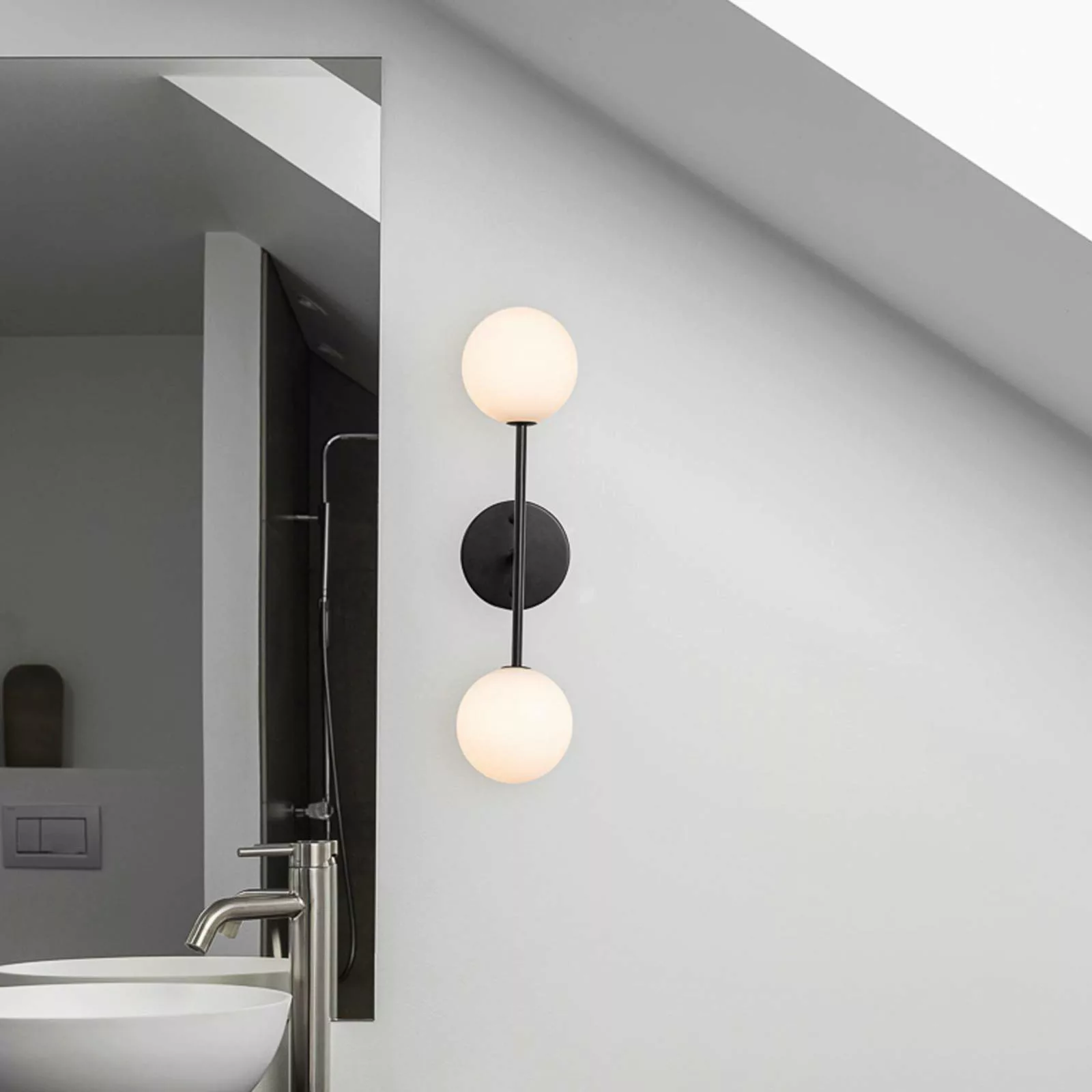 PR Home Sigma D LED-Wandleuchte 2-flg schwarz/opal günstig online kaufen