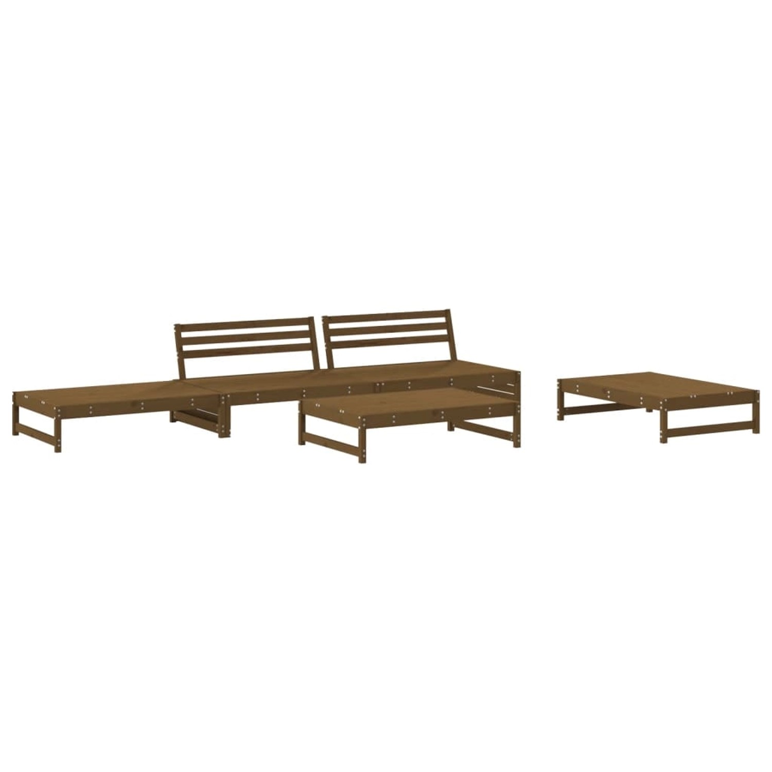 vidaXL 5-tlg Garten-Lounge-Set Honigbraun Massivholz Kiefer Modell 27 günstig online kaufen