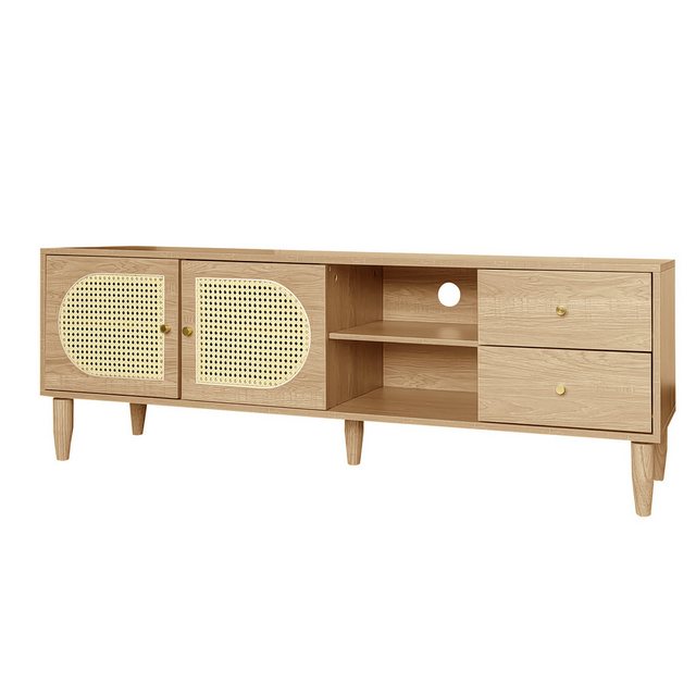 Gotagee TV-Schrank Rattan TV Schrank 150x40x50 cm Schubladen Für bis zu 60 günstig online kaufen