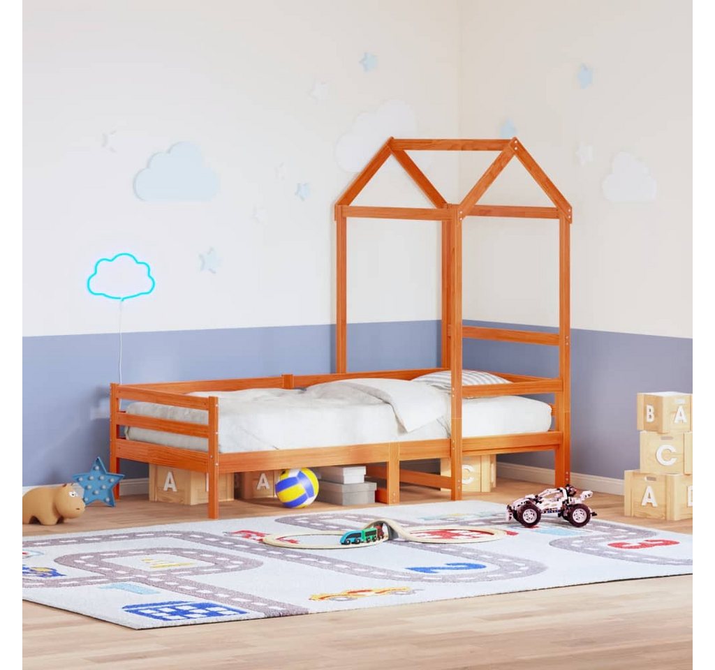 vidaXL Bett, Dach für Kinderbett Wachsbraun 98x70x176,5 cm Massivholz Kiefe günstig online kaufen