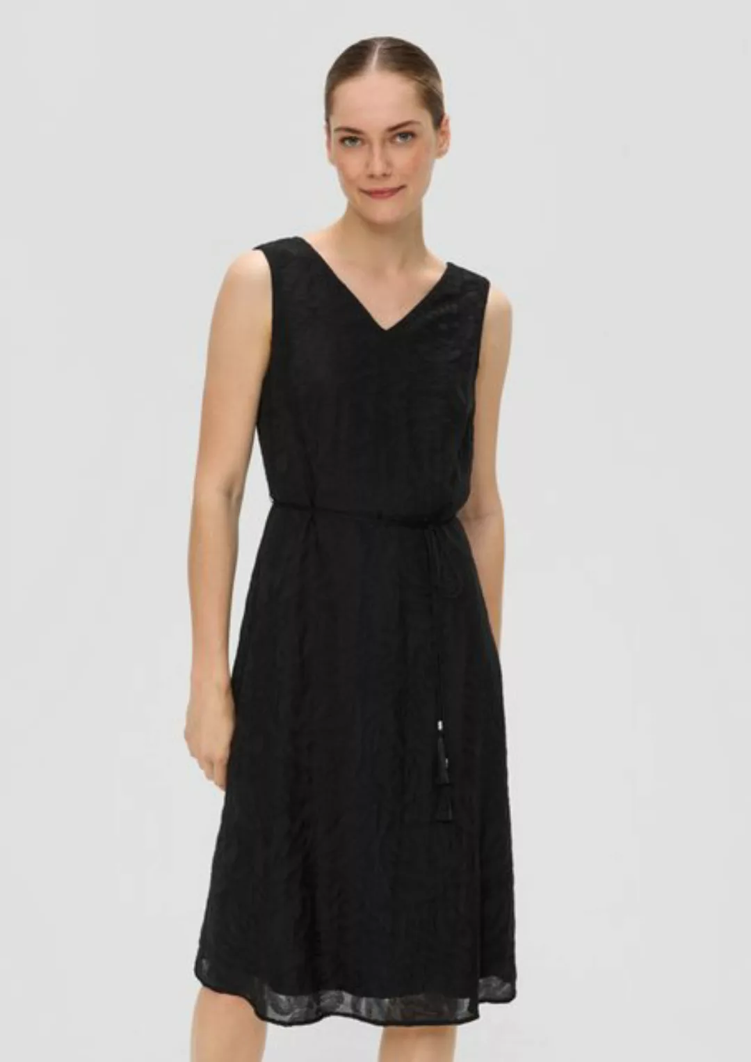 s.Oliver BLACK LABEL Minikleid Kleid mit Kordelzug und verdecktem Reißversc günstig online kaufen