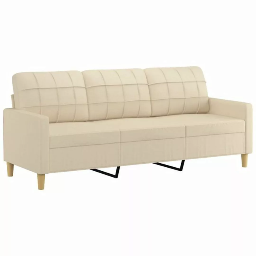 vidaXL Sofa 3-Sitzer Sofa Couch Möbel Creme 180 cm Stoff günstig online kaufen