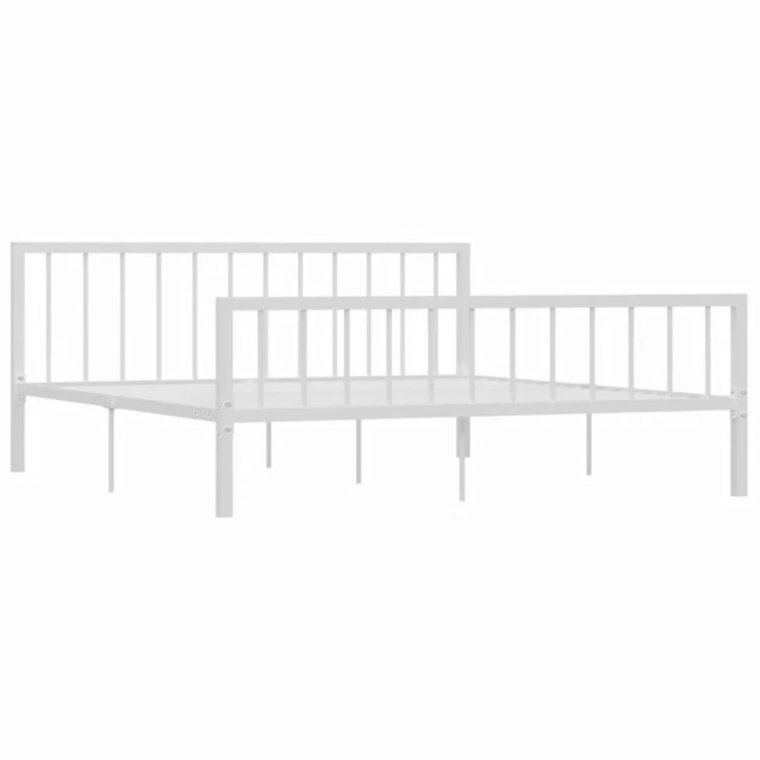 vidaXL Bettgestell Bettgestell Weiß Metall 180200 cm Bett Bettrahmen Bettge günstig online kaufen