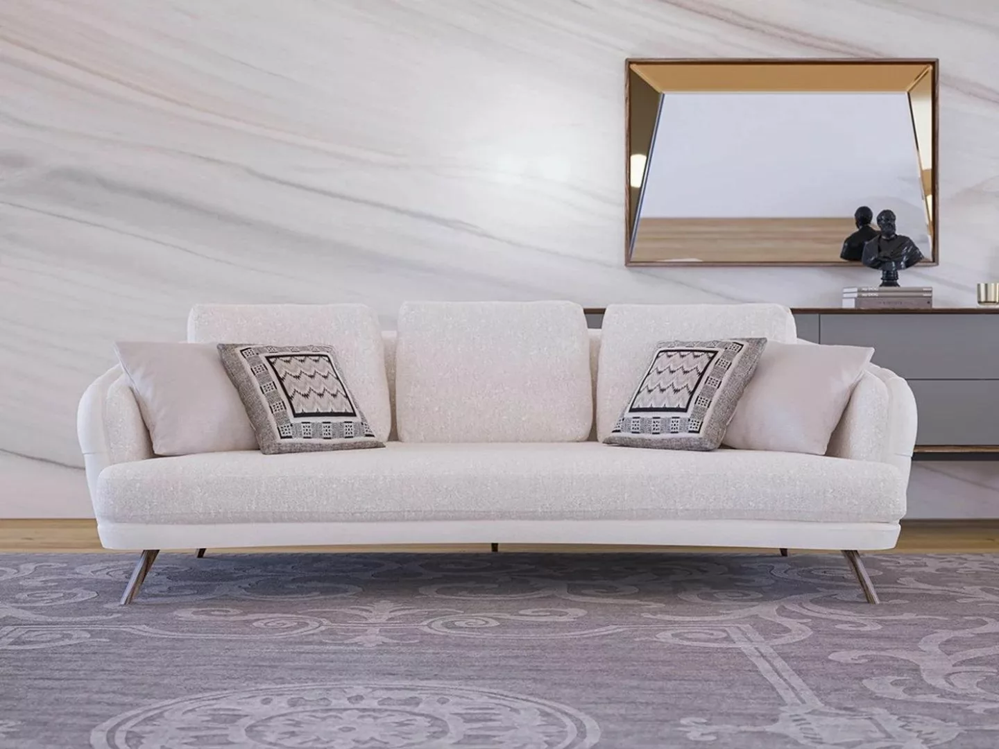 JVmoebel 3-Sitzer Luxus Sofa Dreisitzer Design Weiß Modern Wohnzimmer Neu E günstig online kaufen