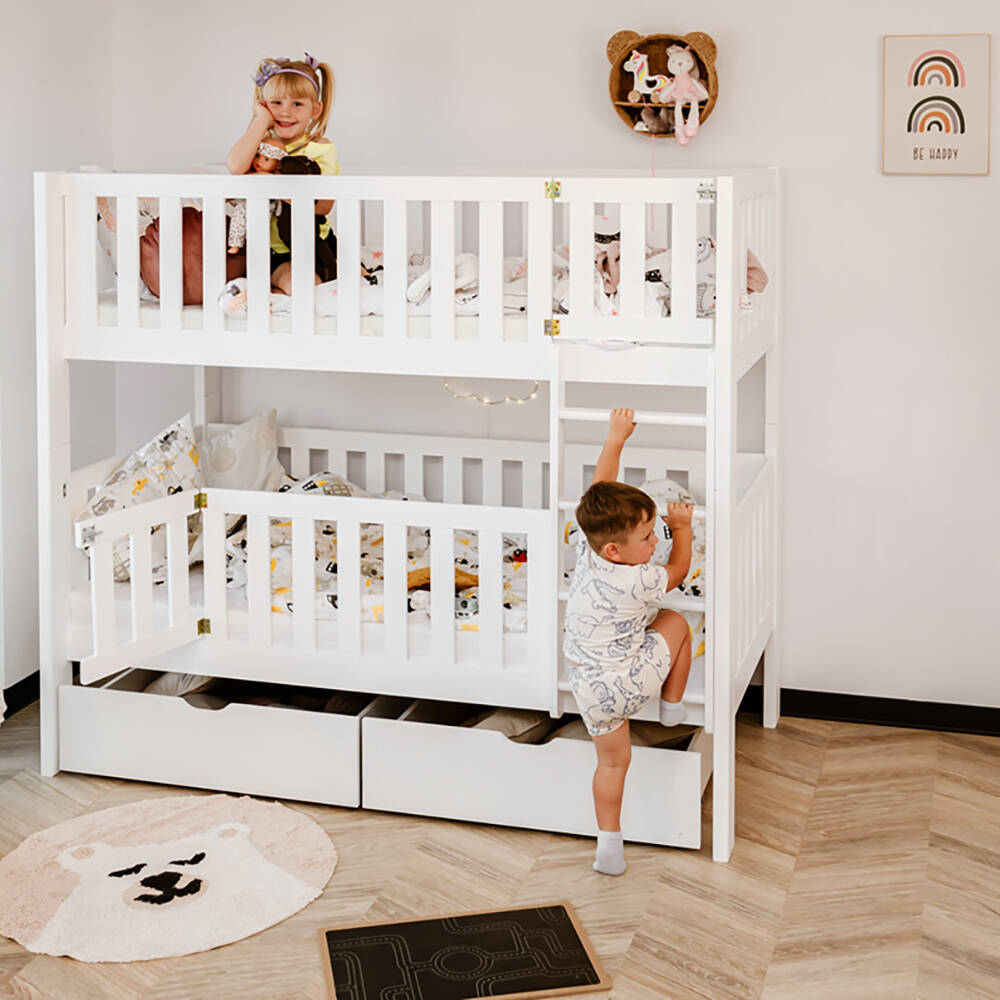 Kinder Etagenbett 80x180 cm Kiefer weiß KANGRU-162 günstig online kaufen