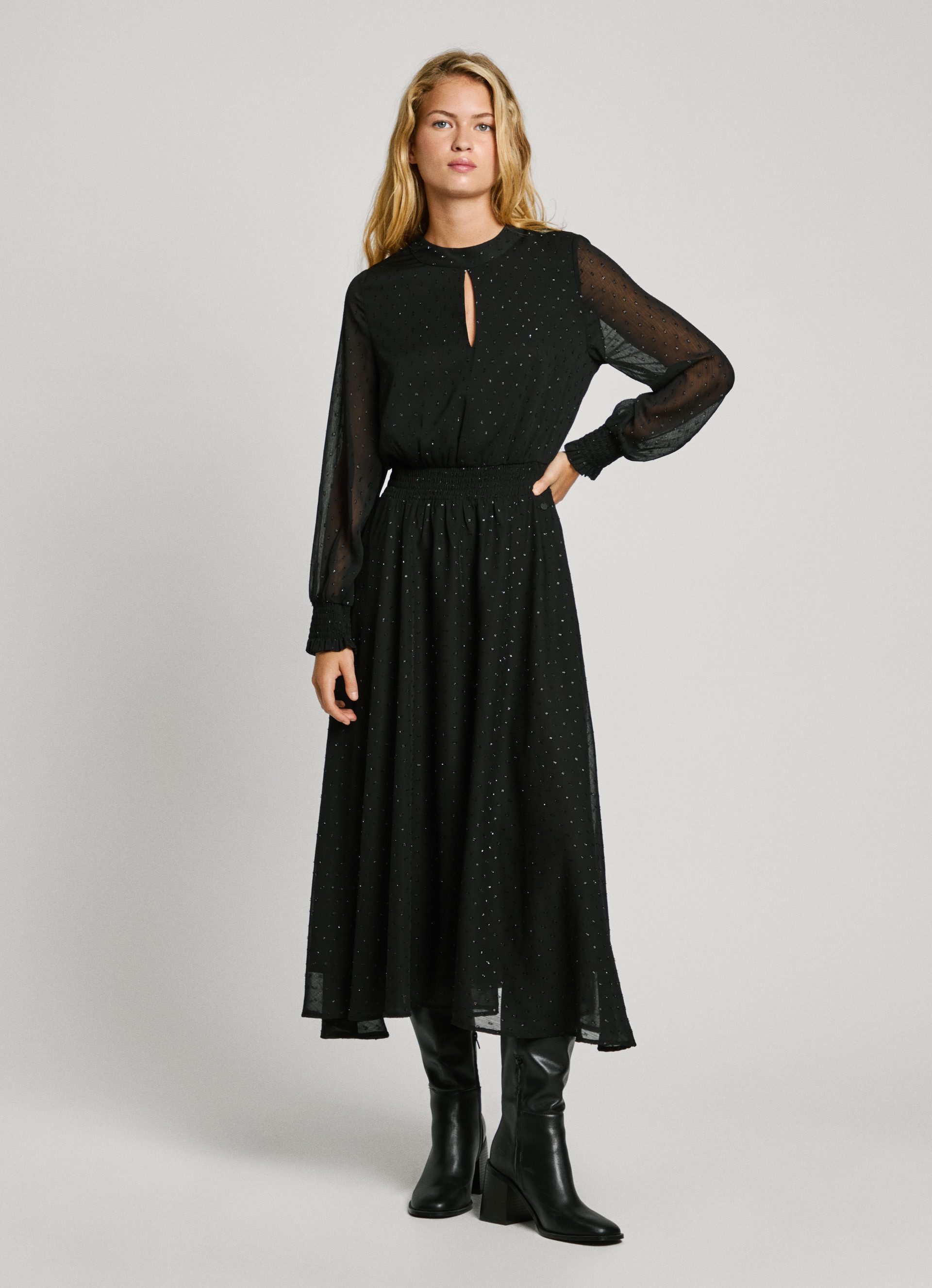 Pepe Jeans Midikleid ANUSHKA Ausschnitt mit günstig online kaufen