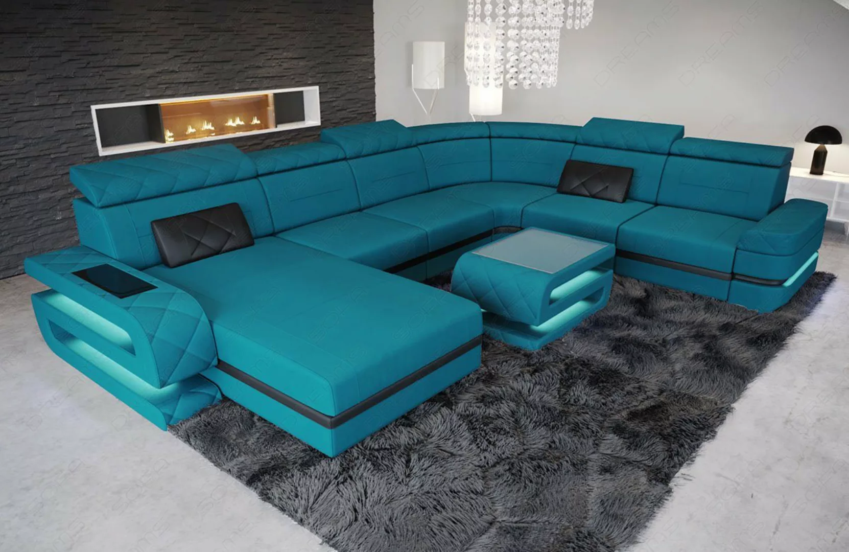 Sofa Dreams Wohnlandschaft Polster Stoff Couch Sofa Bologna XXL U Form Stof günstig online kaufen