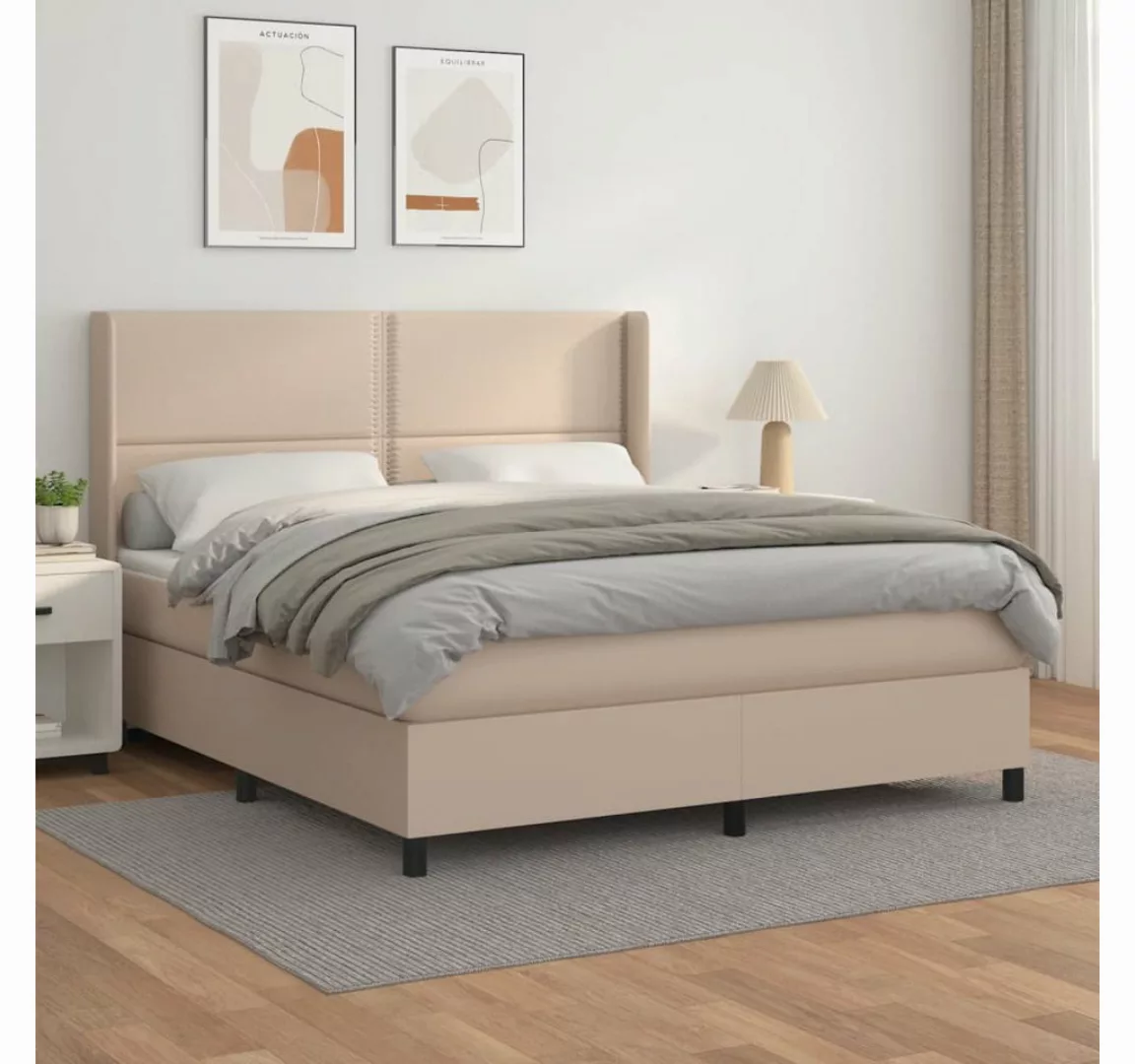 vidaXL Boxspringbett Bett Boxspringbett Kunstleder komplett mit Matratze & günstig online kaufen