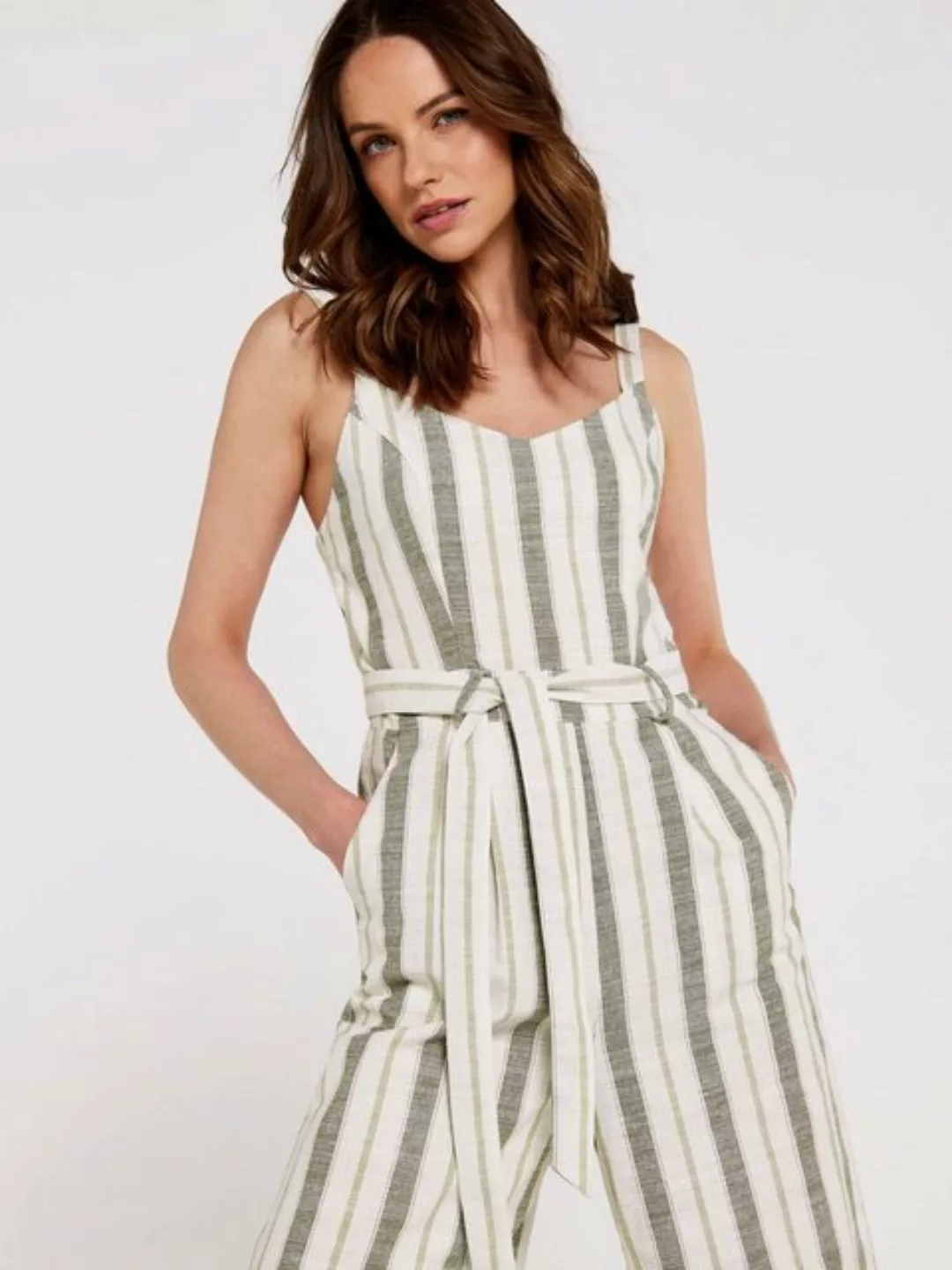 Apricot Jumpsuit Cami Stripe Tie Woven Jumpsuit, (2-tlg., Stoffgürtel) mit günstig online kaufen