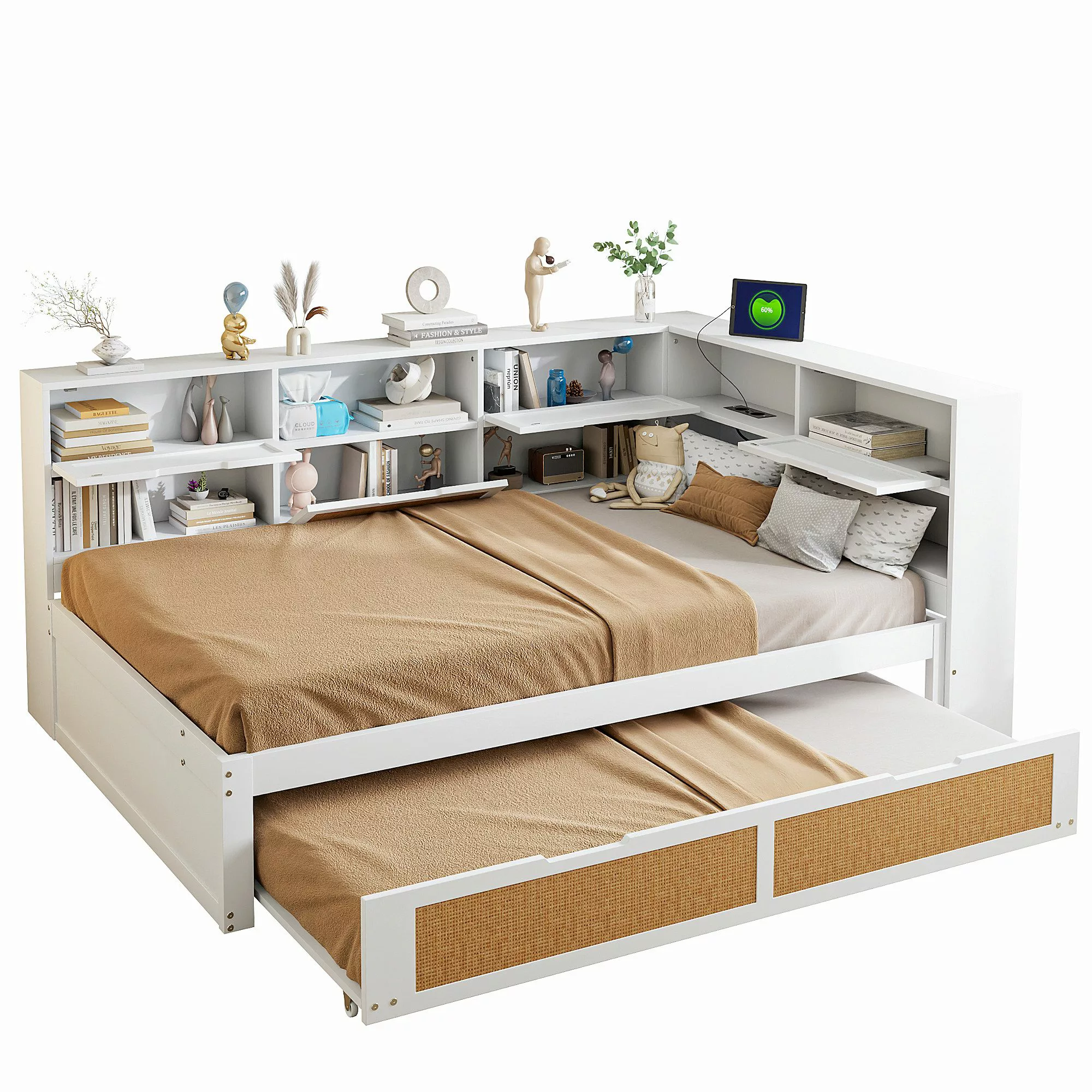 OKWISH Stauraumbett Holzbett Einzelbett Kinderbett mit günstig online kaufen