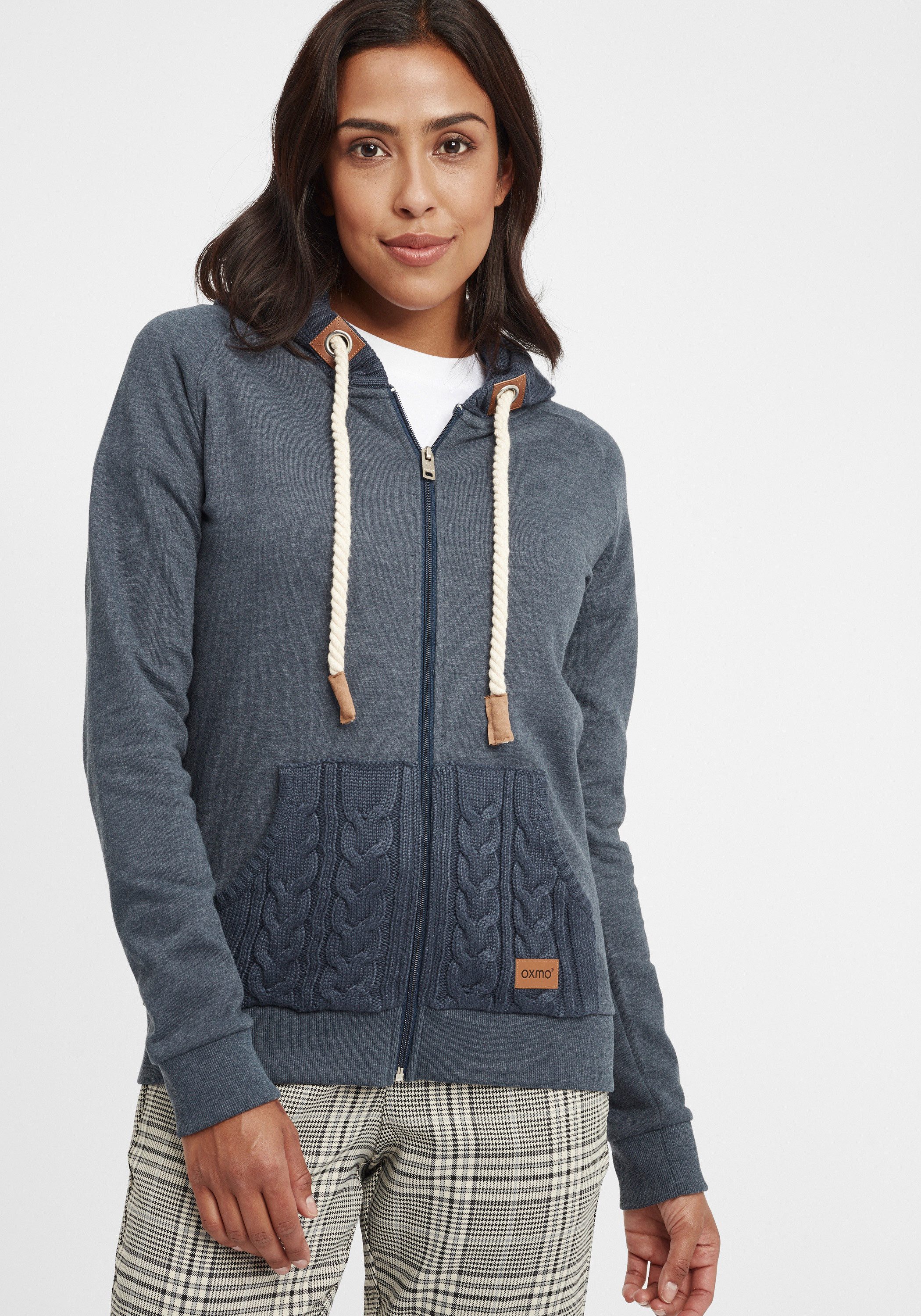 OXMO Kapuzensweatjacke OXMatilda Sweatshirtjacke mit Fleece-Innenseite günstig online kaufen