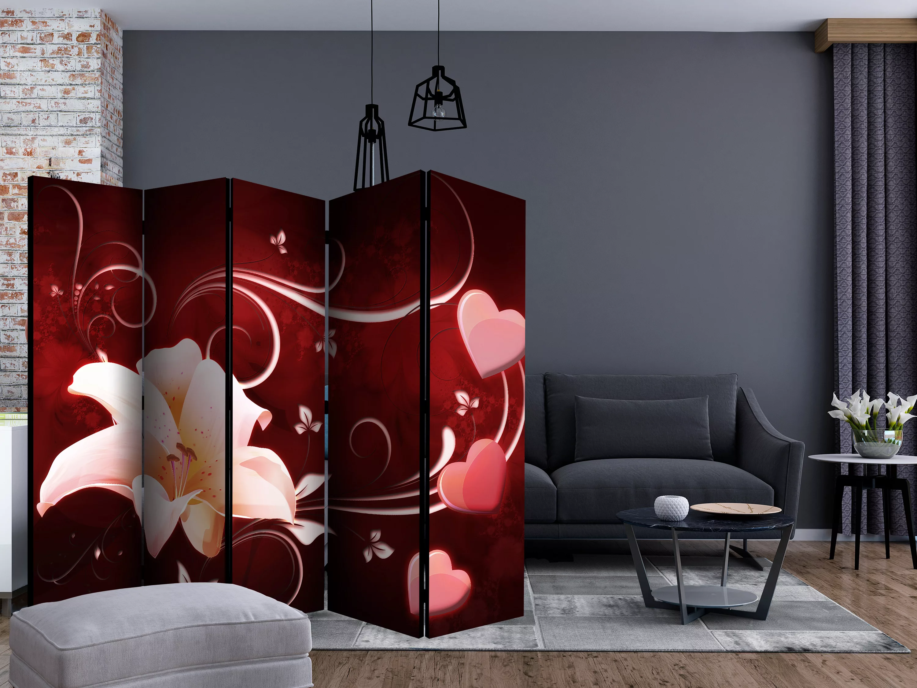 5-teiliges Paravent - Love Message Ii [room Dividers] günstig online kaufen