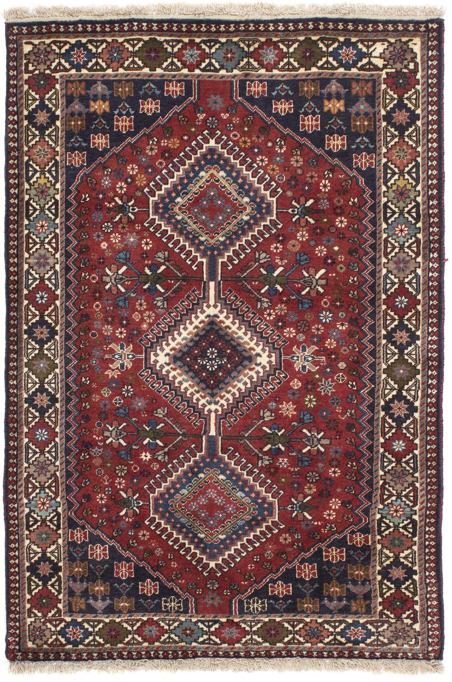 morgenland Wollteppich »Yalameh Medaillon Rosso scuro 155 x 105 cm«, rechte günstig online kaufen