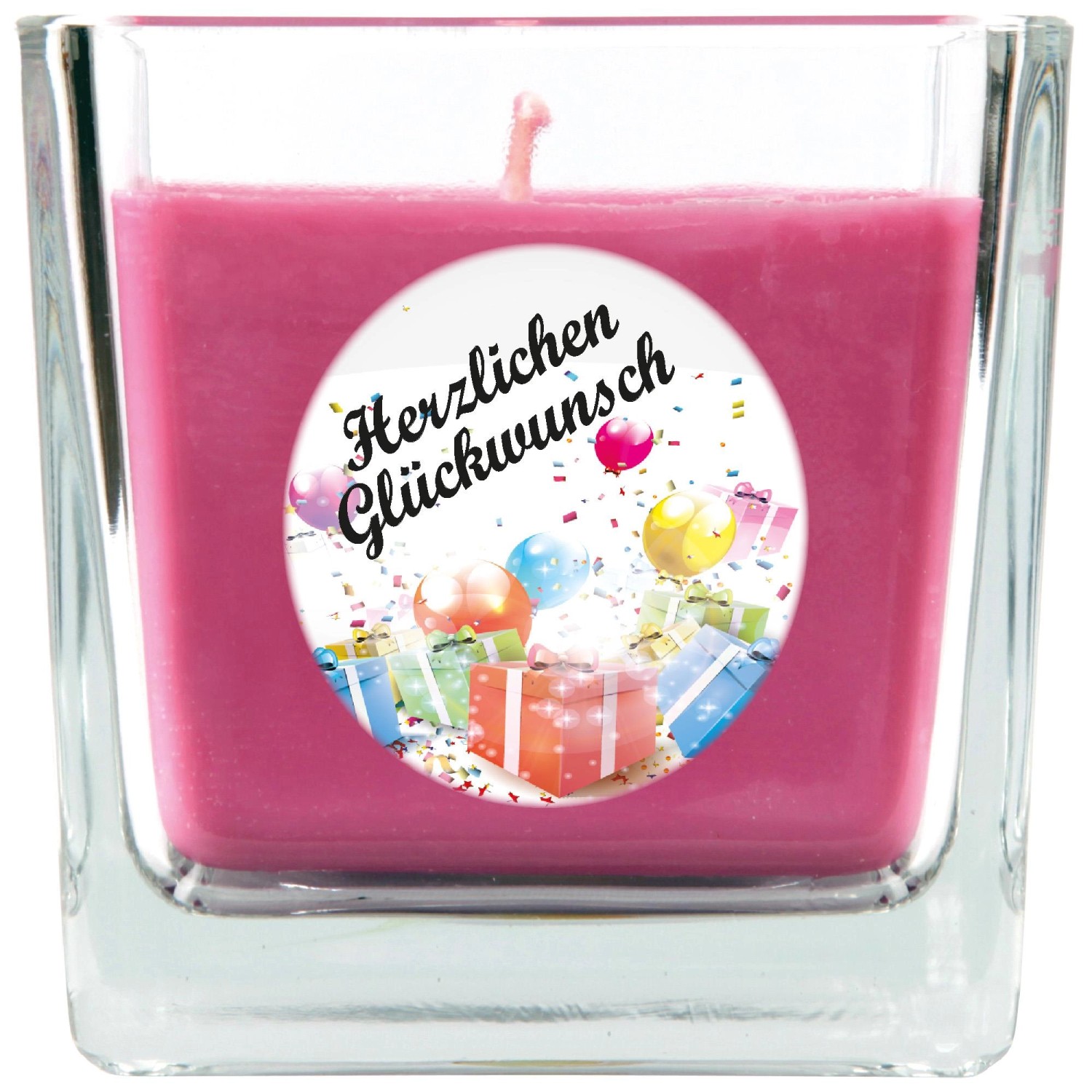 HS Candle Duftkerze & Glas Happy Birthday Viereck Lavendel Geschenke günstig online kaufen